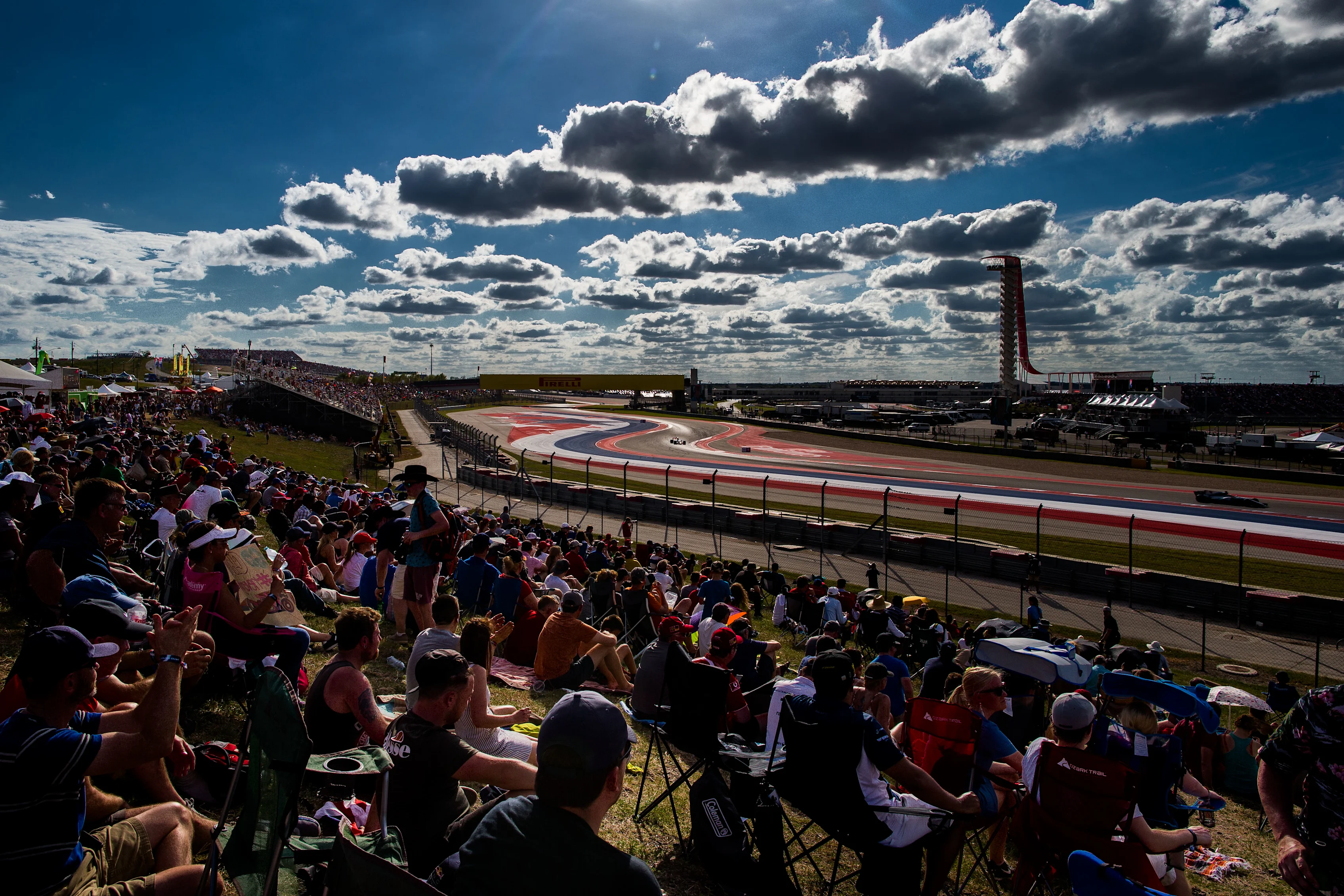 AUSTIN, TX - OCTOBER 21: Fans during qualifying for the United States Formula One Grand Prix at