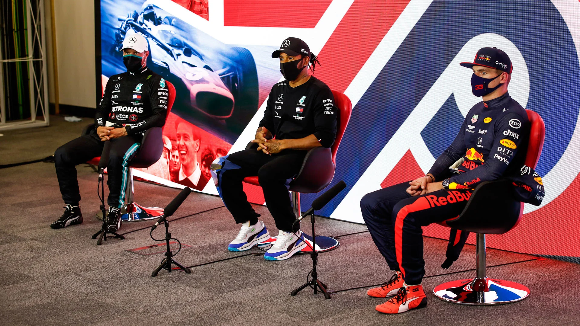 BOTTAS Valtteri (fin), Mercedes AMG F1 GP W11 Hybrid EQ Power+, HAMILTON Lewis (gbr), Mercedes AMG
