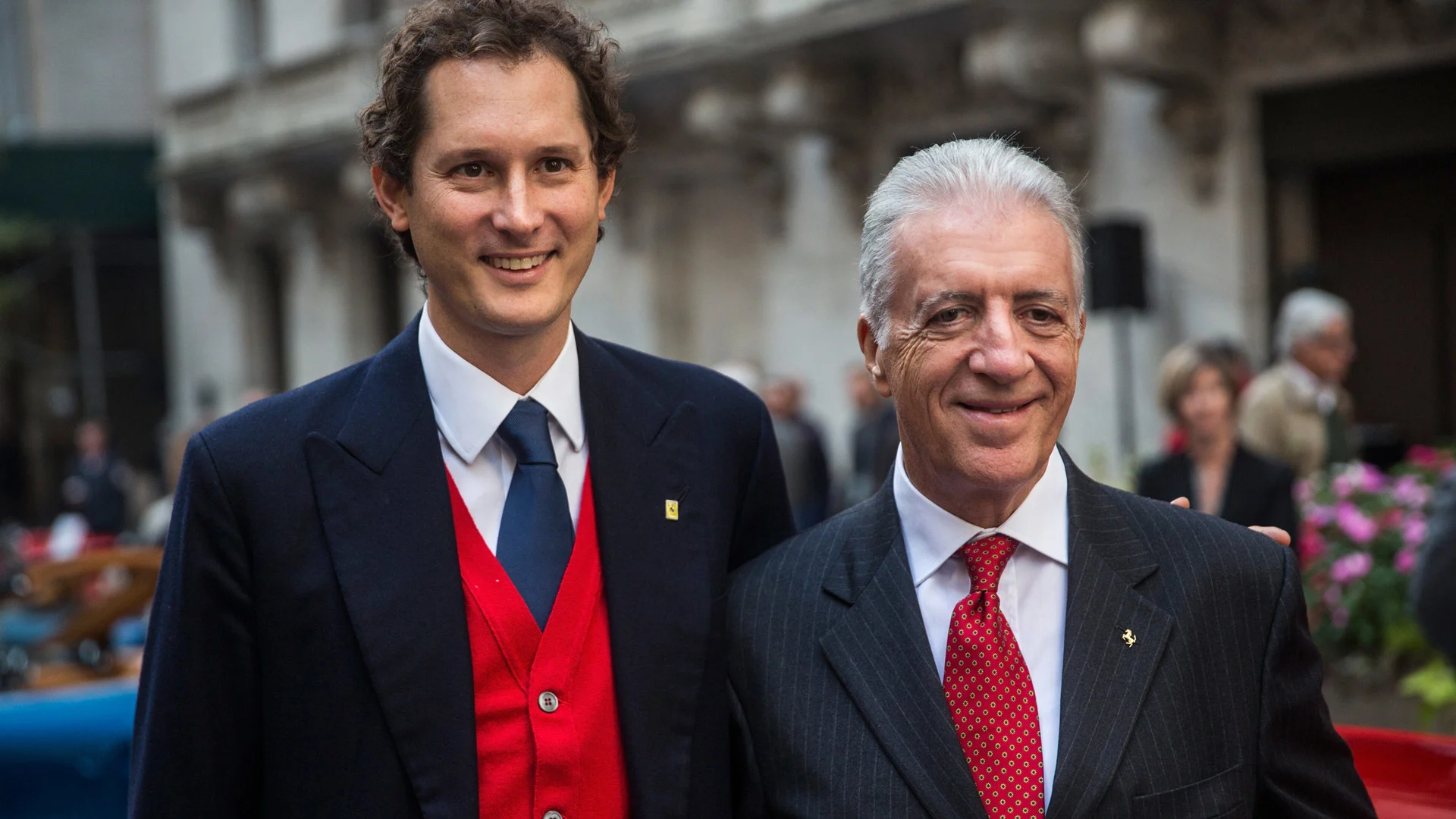 NEW YORK, NY - OCTOBER 21: John Elkann (L), Chairman of Fiat Chrysler Automobiles and CEO of Exor,