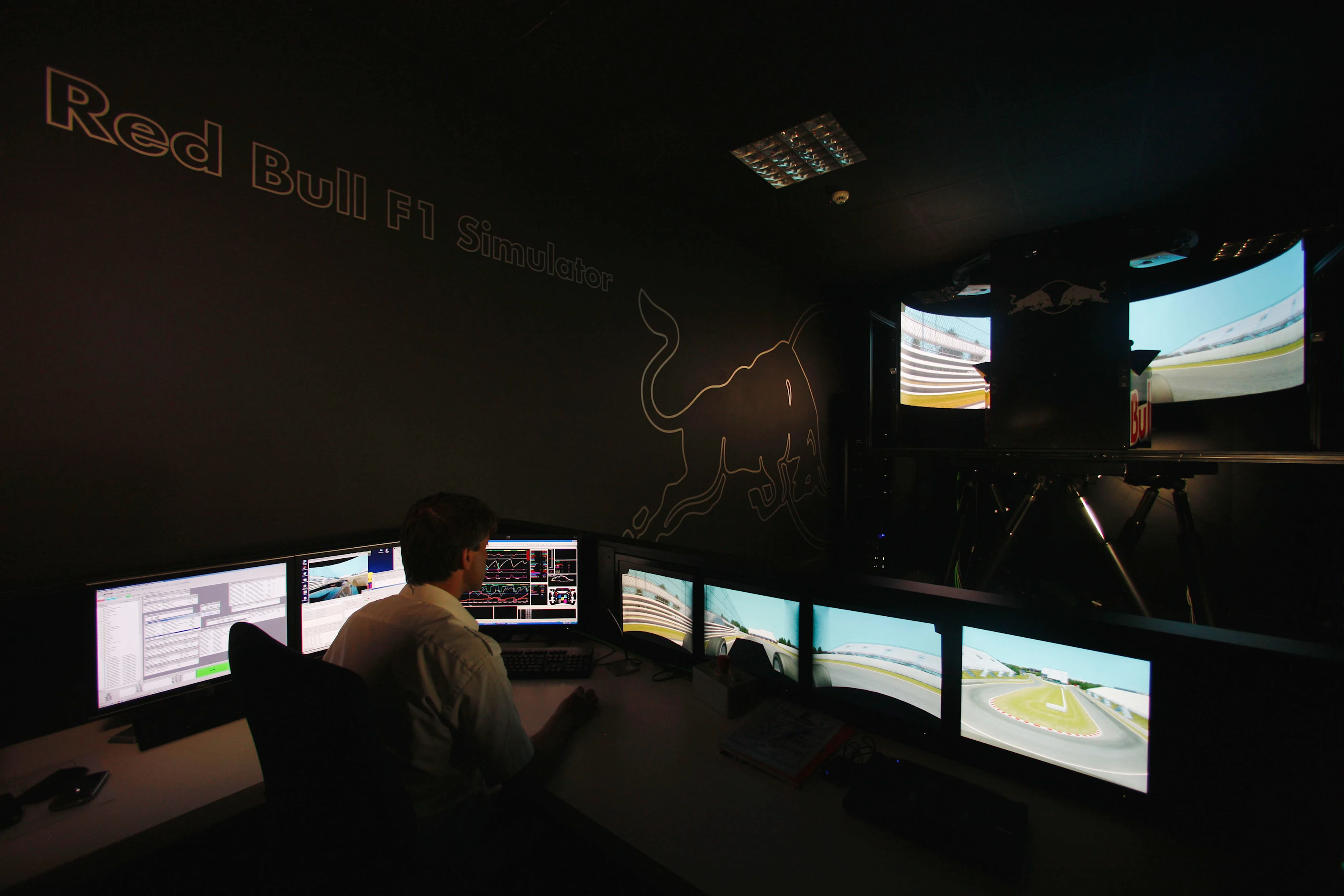 MILTON KEYNES, UNITED KINGDOM - JUNE 03: General view of the Red Bull Racing simulator at the team