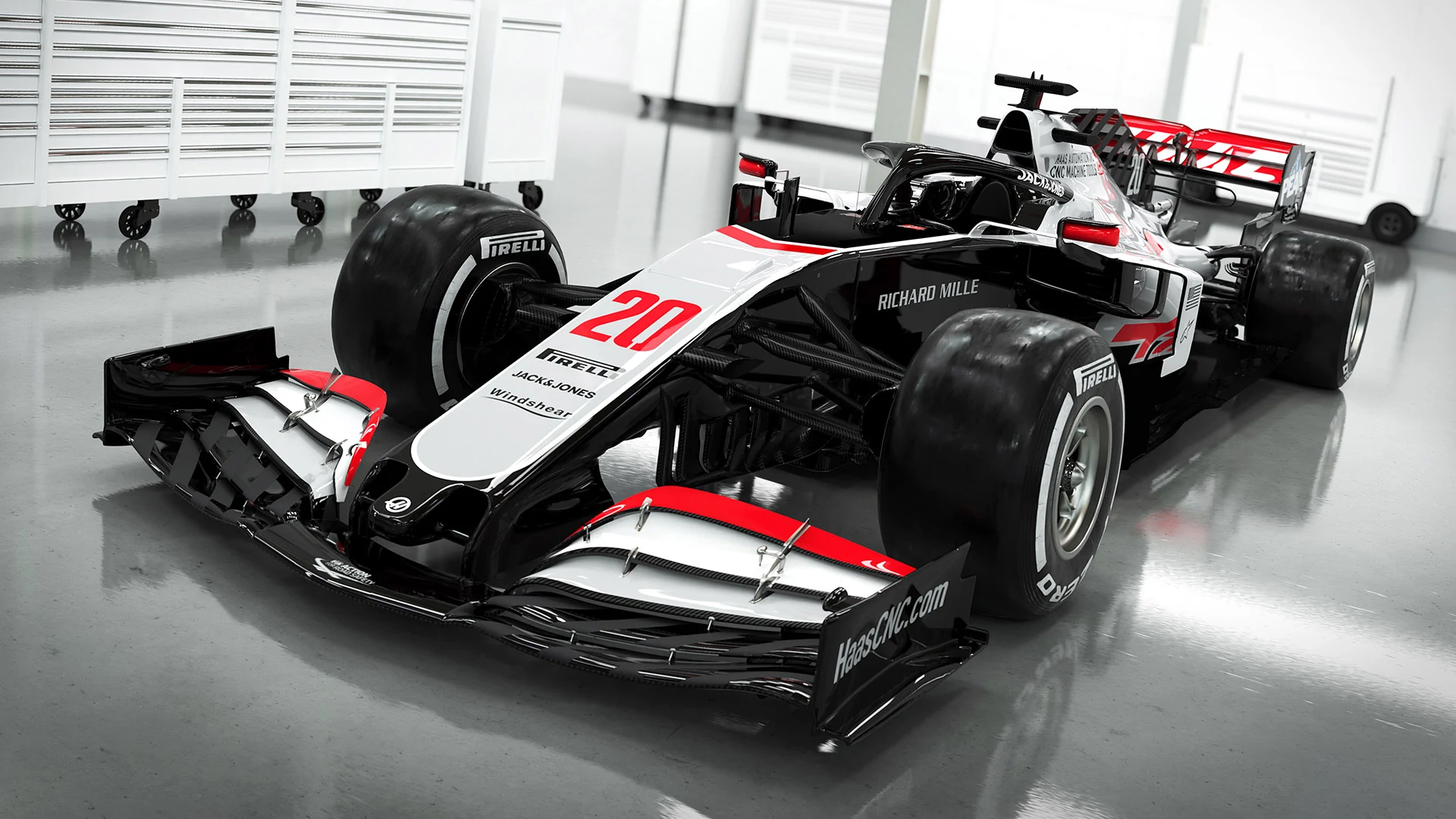 It's a return to the red, grey, black and white for Haas in 2020