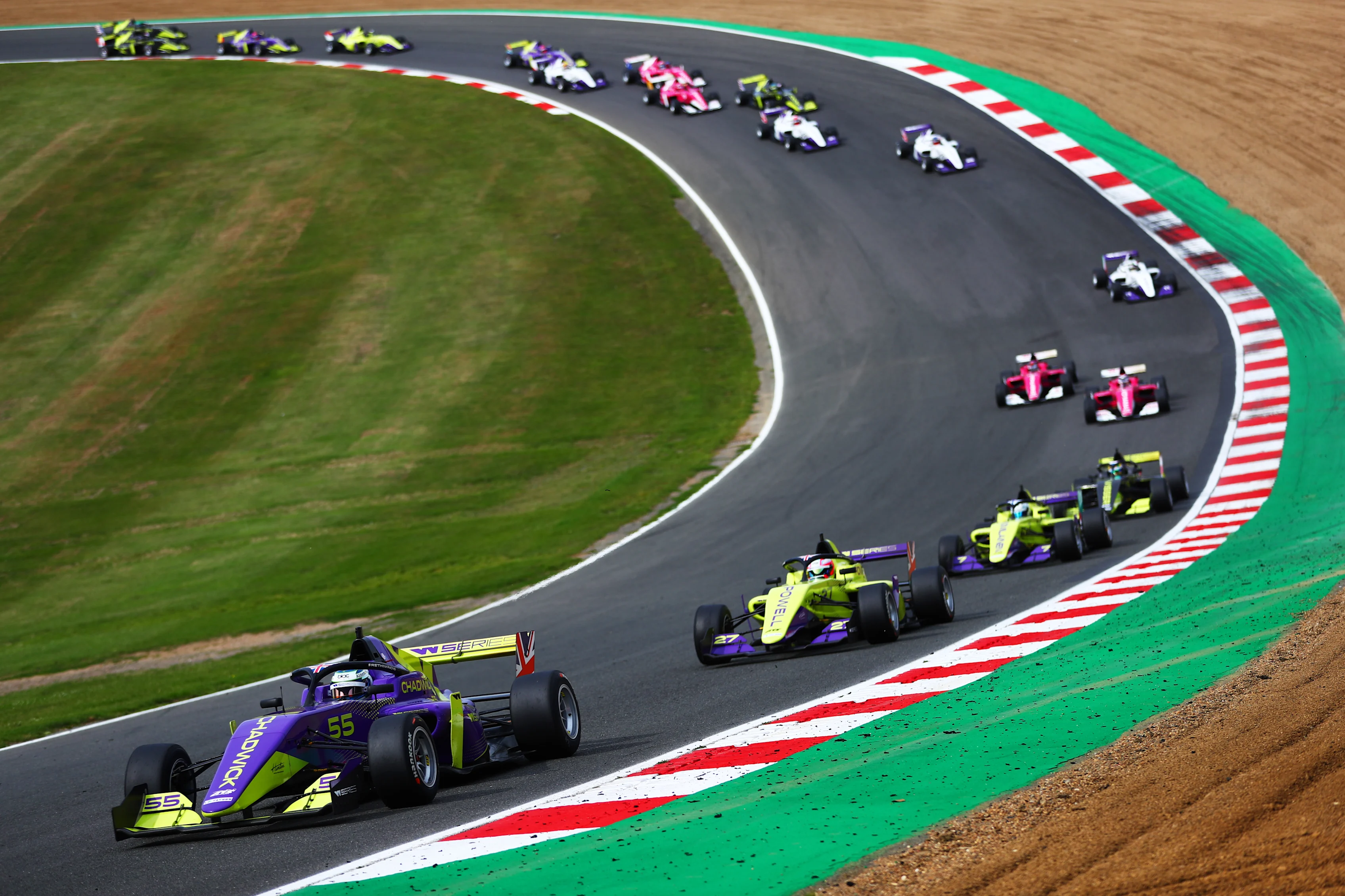 LONGFIELD, ENGLAND - AUGUST 11: Jamie Chadwick of Great Britain drives her a Tatuus F3 T-318 as