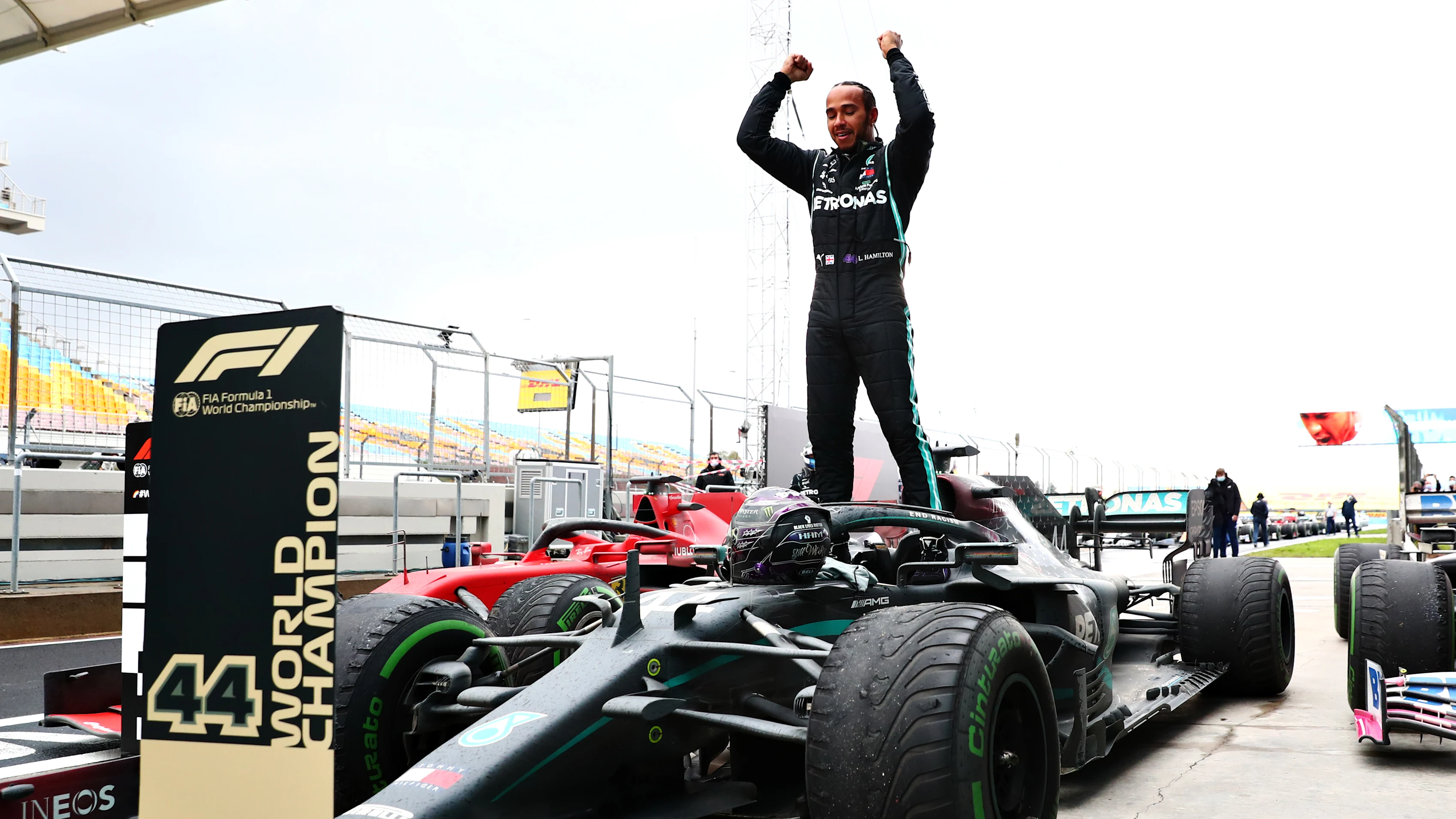 ISTANBUL, TURKEY - NOVEMBER 15: Race winner Lewis Hamilton of Great Britain and Mercedes GP