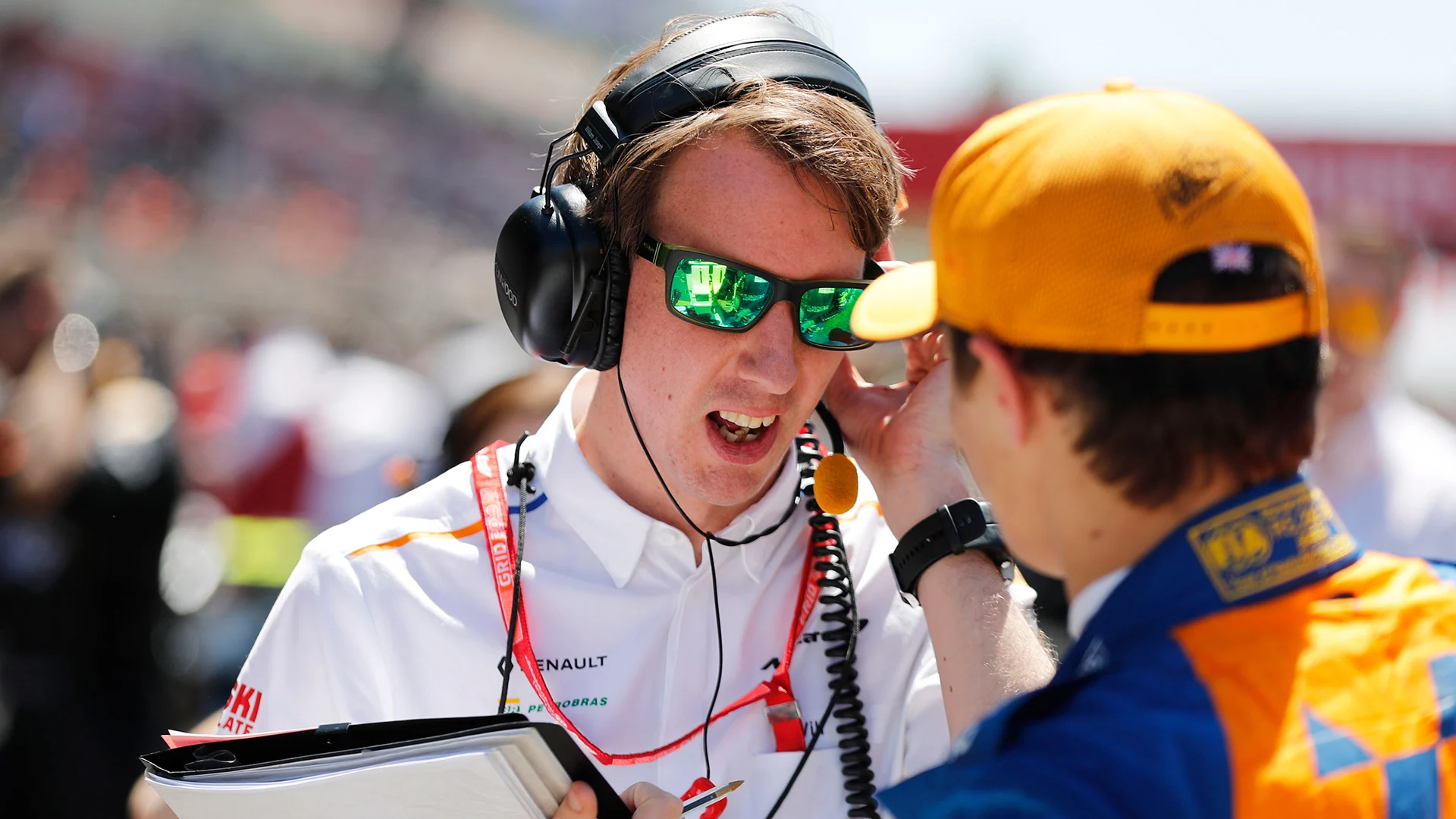 Lando Norris, McLaren, on the grid with Will