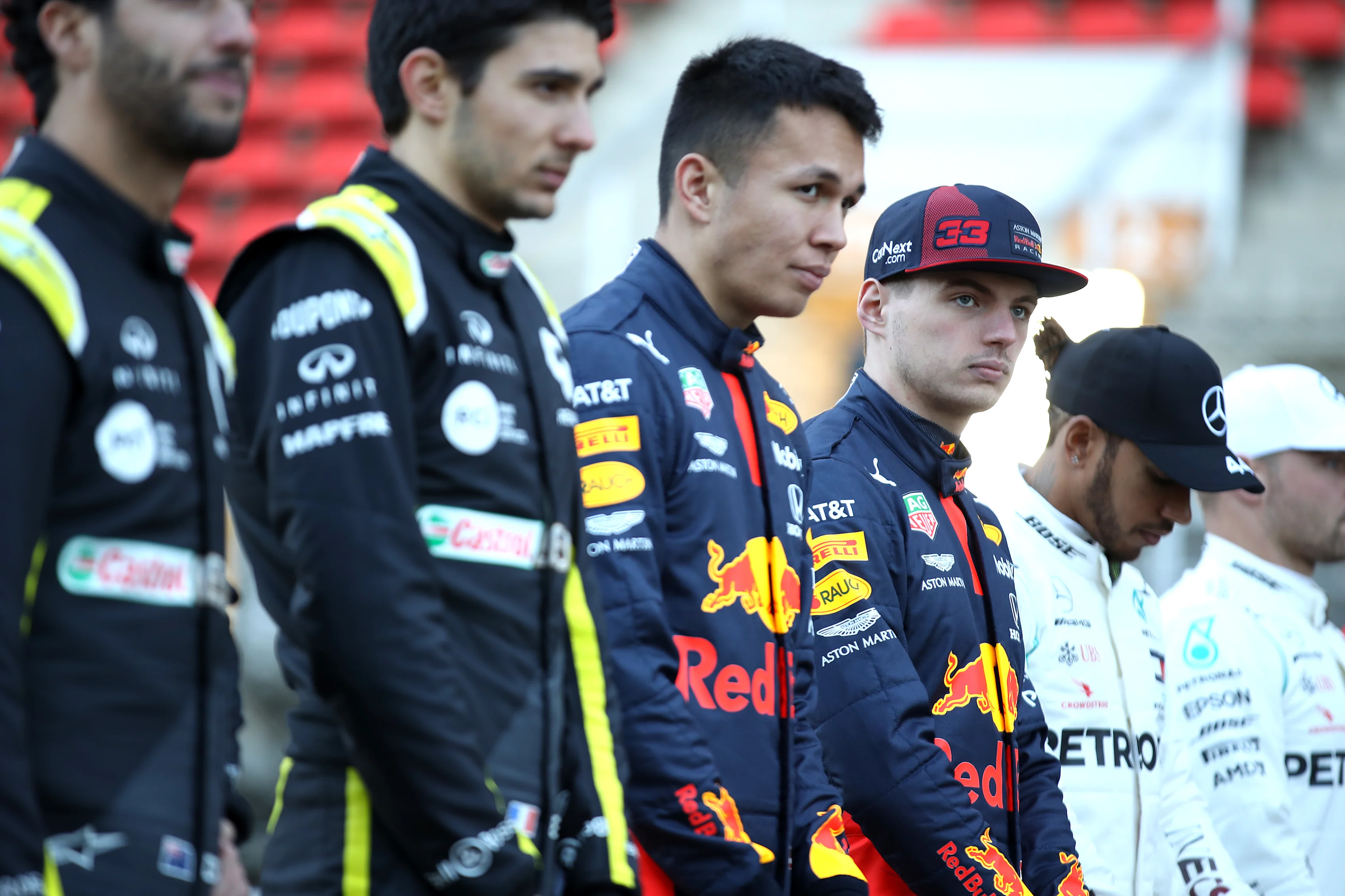 BARCELONA, SPAIN - FEBRUARY 19: Max Verstappen of Netherlands and Red Bull Racing looks on as