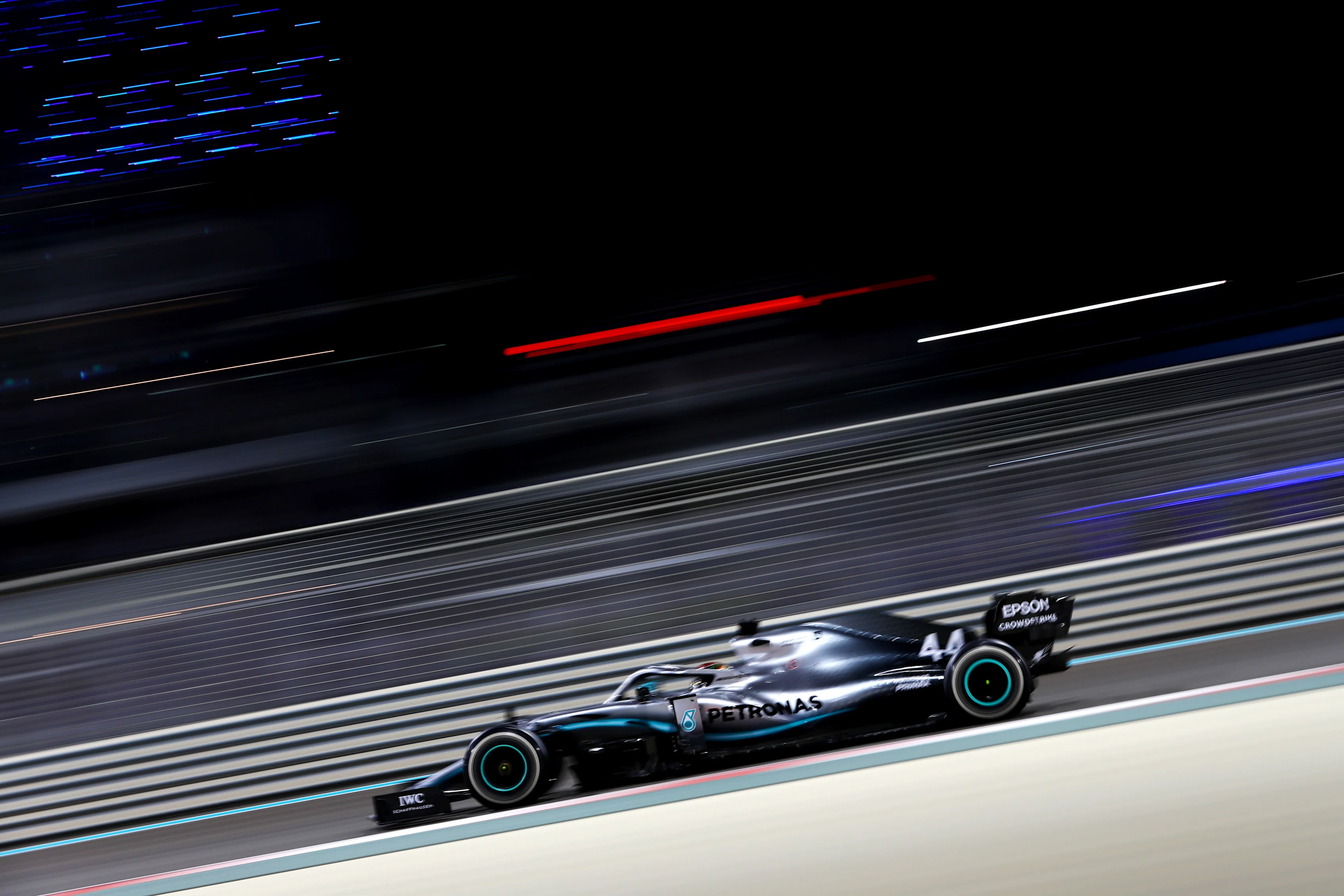 ABU DHABI, UNITED ARAB EMIRATES - DECEMBER 01: Lewis Hamilton of Great Britain driving the (44)