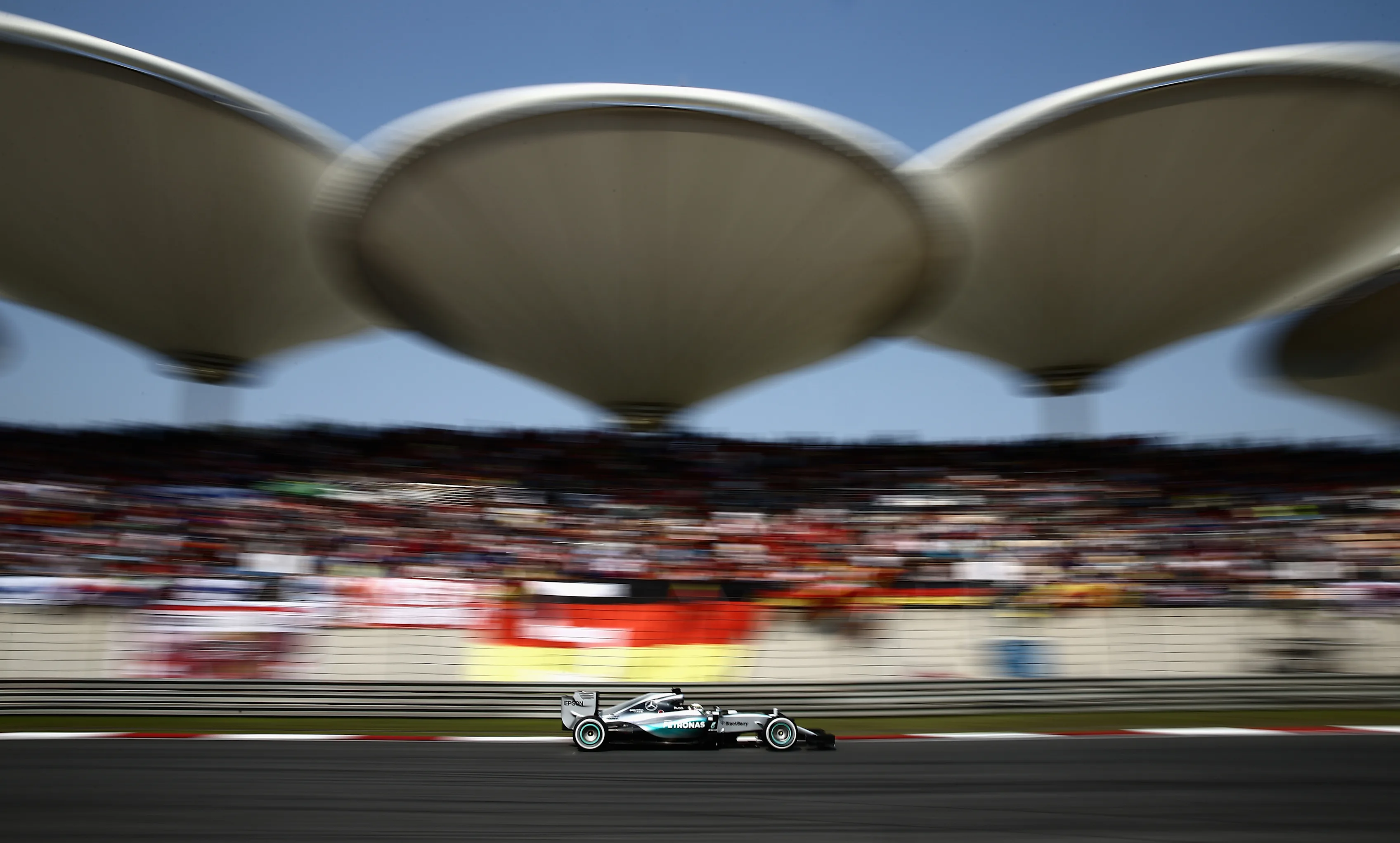 SHANGHAI, CHINA - APRIL 12: Lewis Hamilton of Great Britain and Mercedes GP drives during the