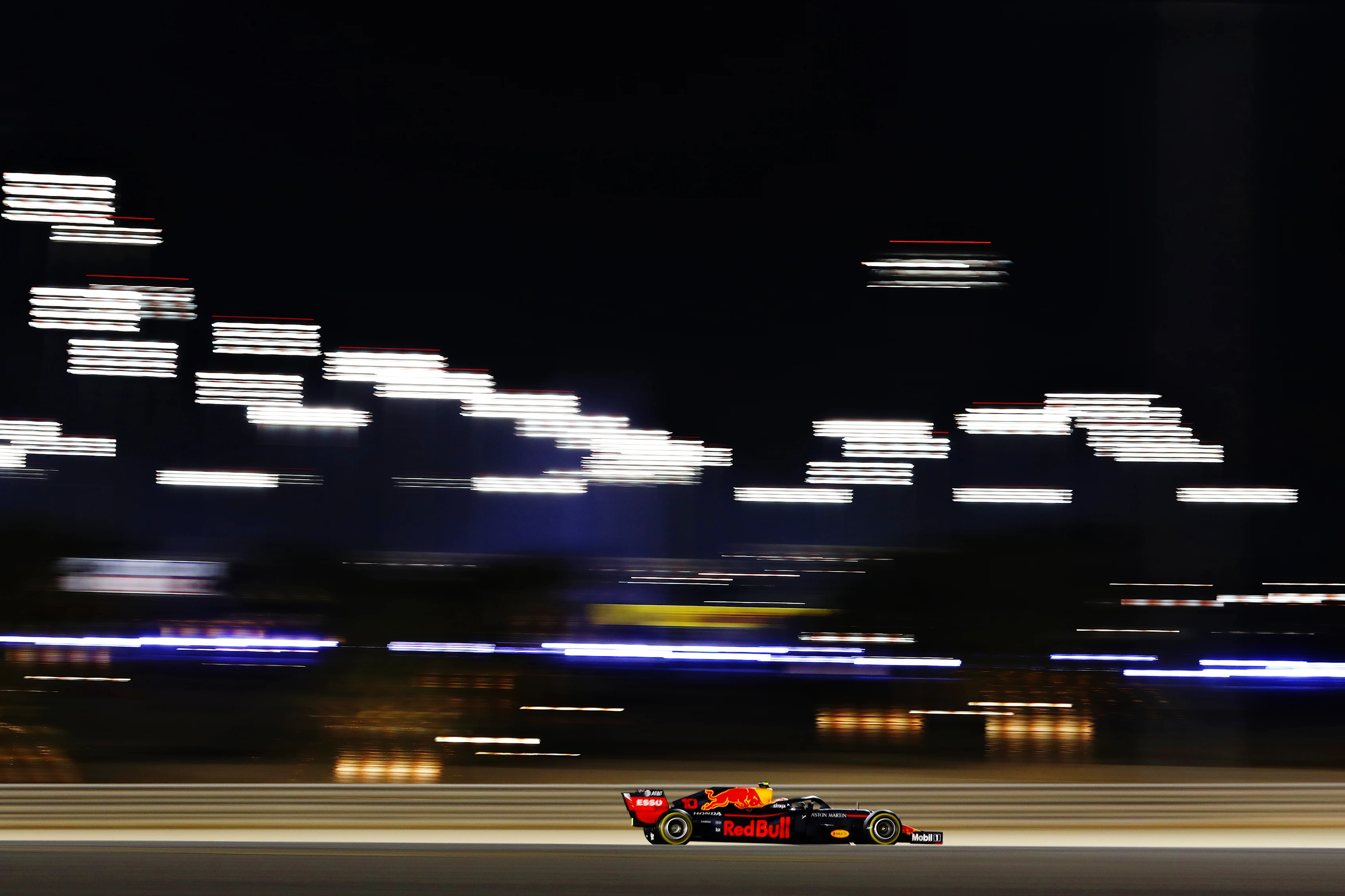 BAHRAIN, BAHRAIN - MARCH 29: Pierre Gasly of France driving the (10) Aston Martin Red Bull Racing