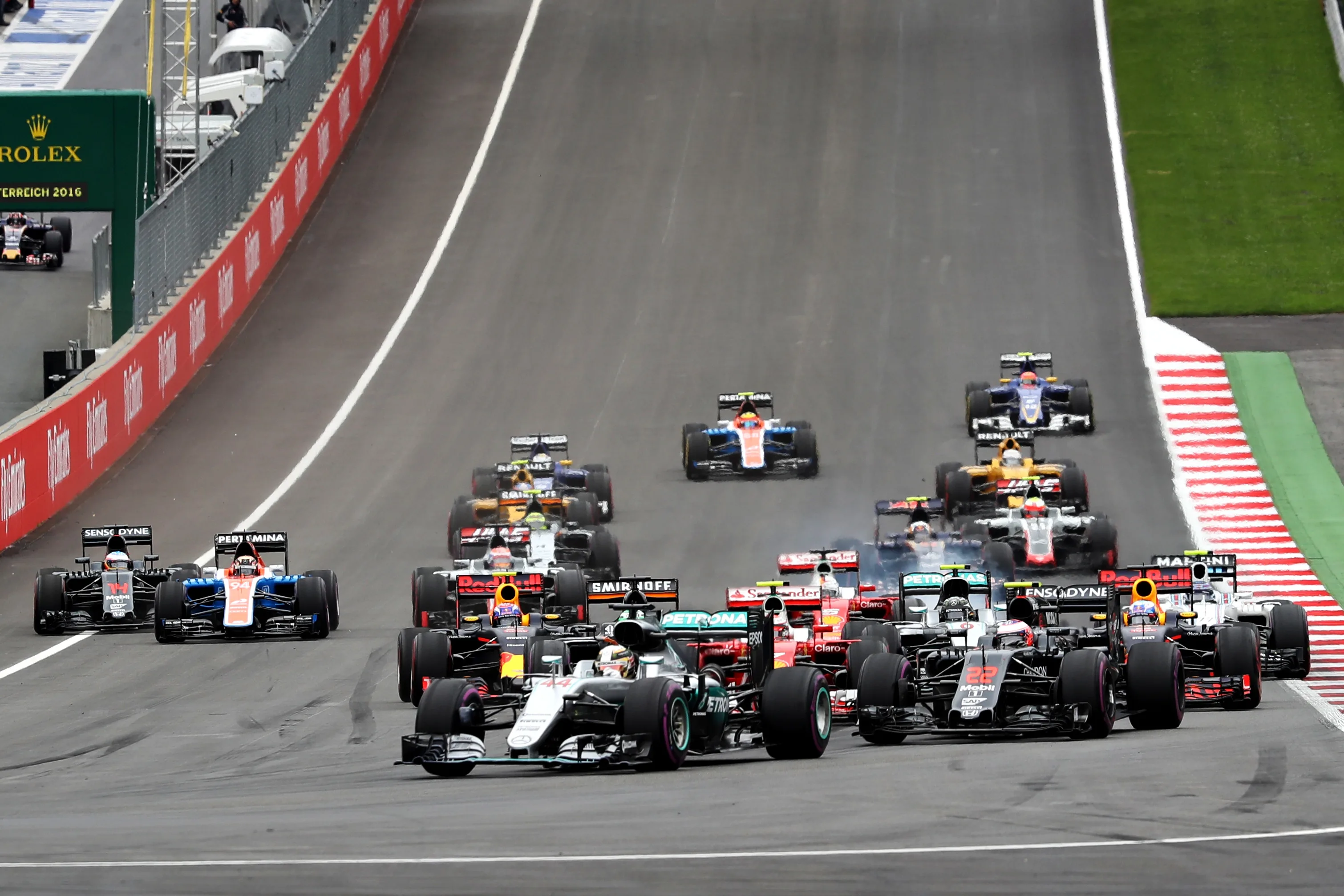 SPIELBERG, AUSTRIA - JULY 03: Lewis Hamilton of Great Britain driving the (44) Mercedes AMG