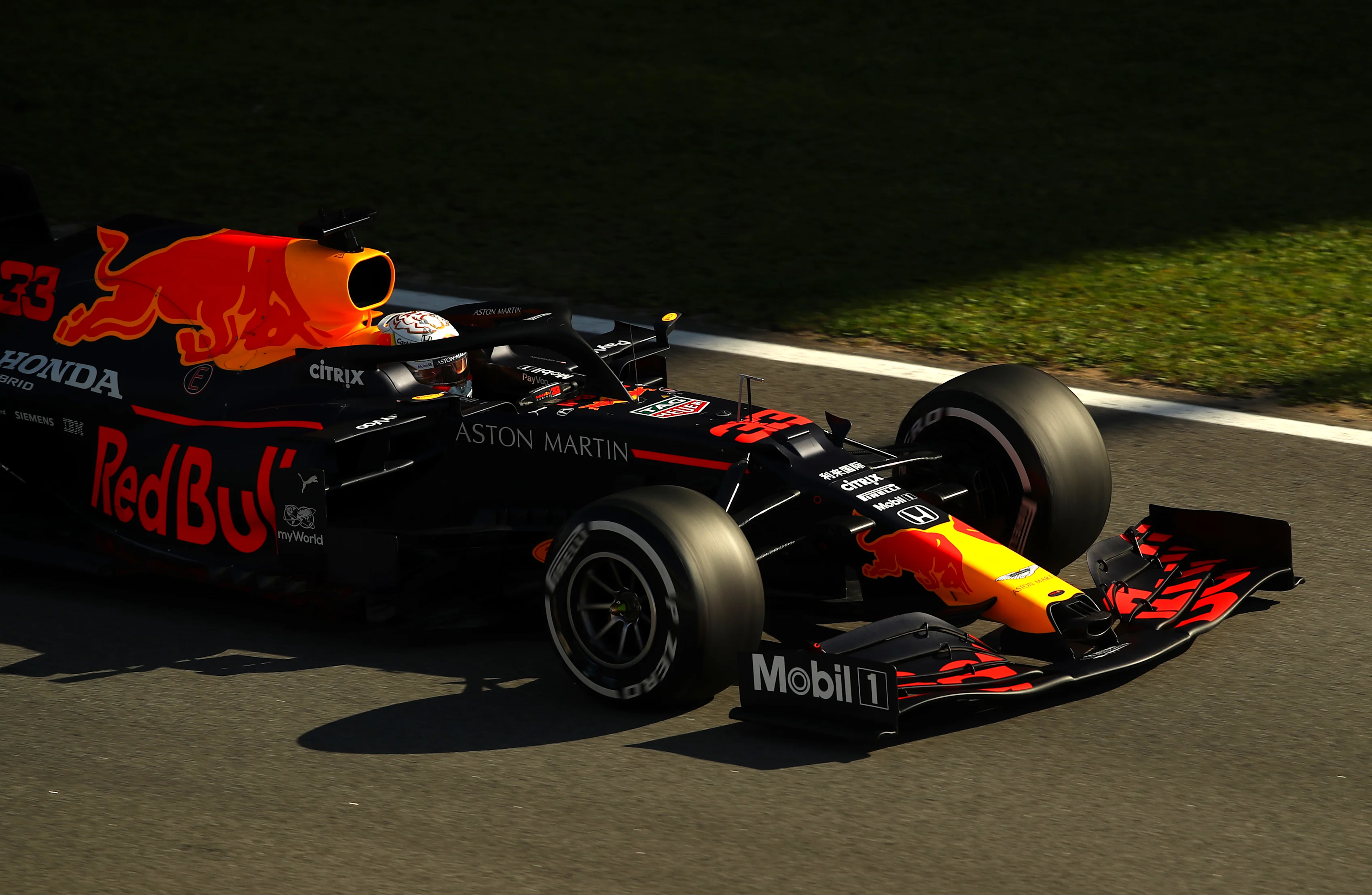 BARCELONA, SPAIN - FEBRUARY 19: Max Verstappen of the Netherlands driving the (33) Aston Martin Red