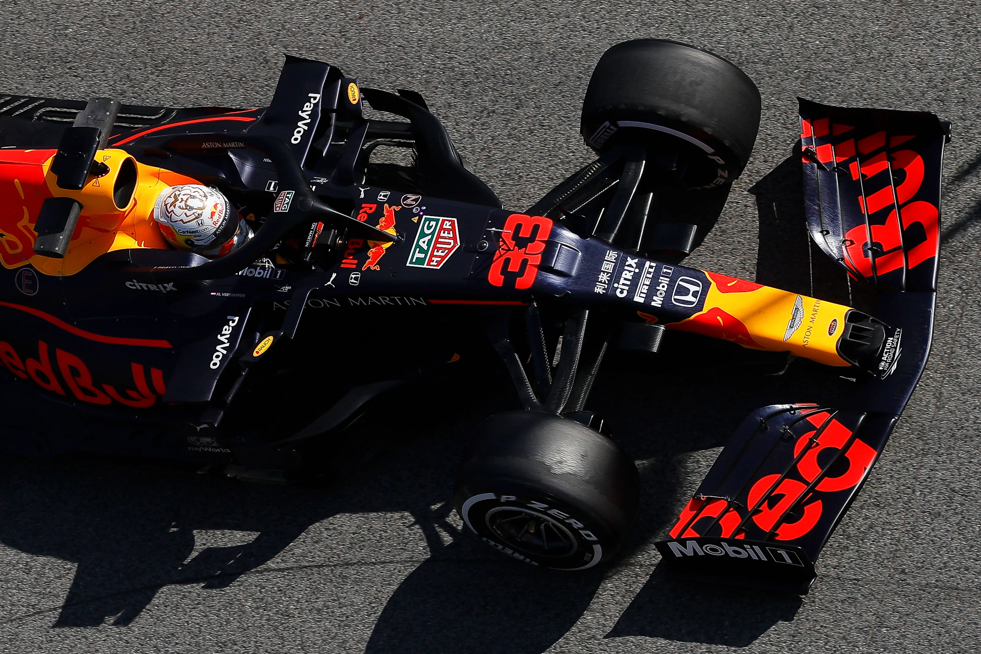 BARCELONA, SPAIN - FEBRUARY 21: Max Verstappen of the Netherlands driving the (33) Aston Martin Red