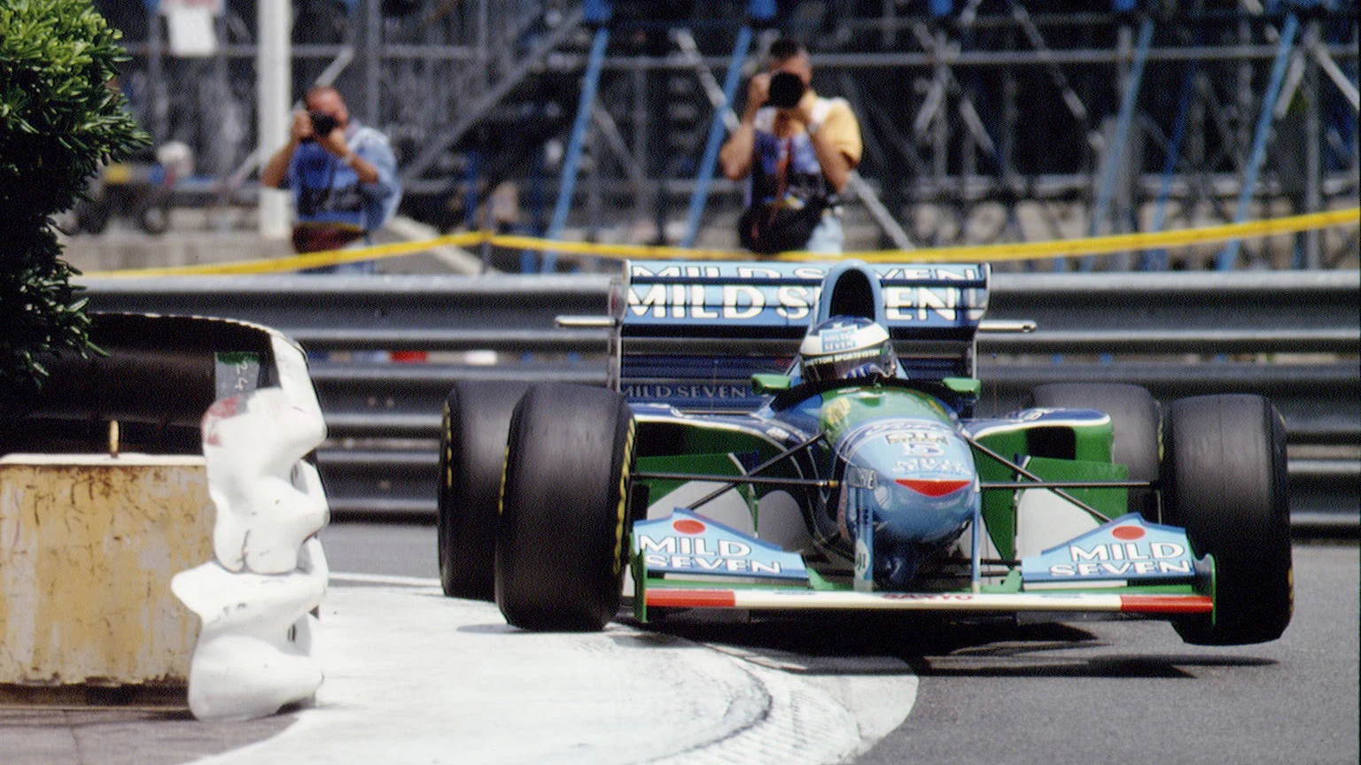 Michael Schumacher in his Benetton-Ford. (Photo by Pascal Le Segretain/Sygma via Getty