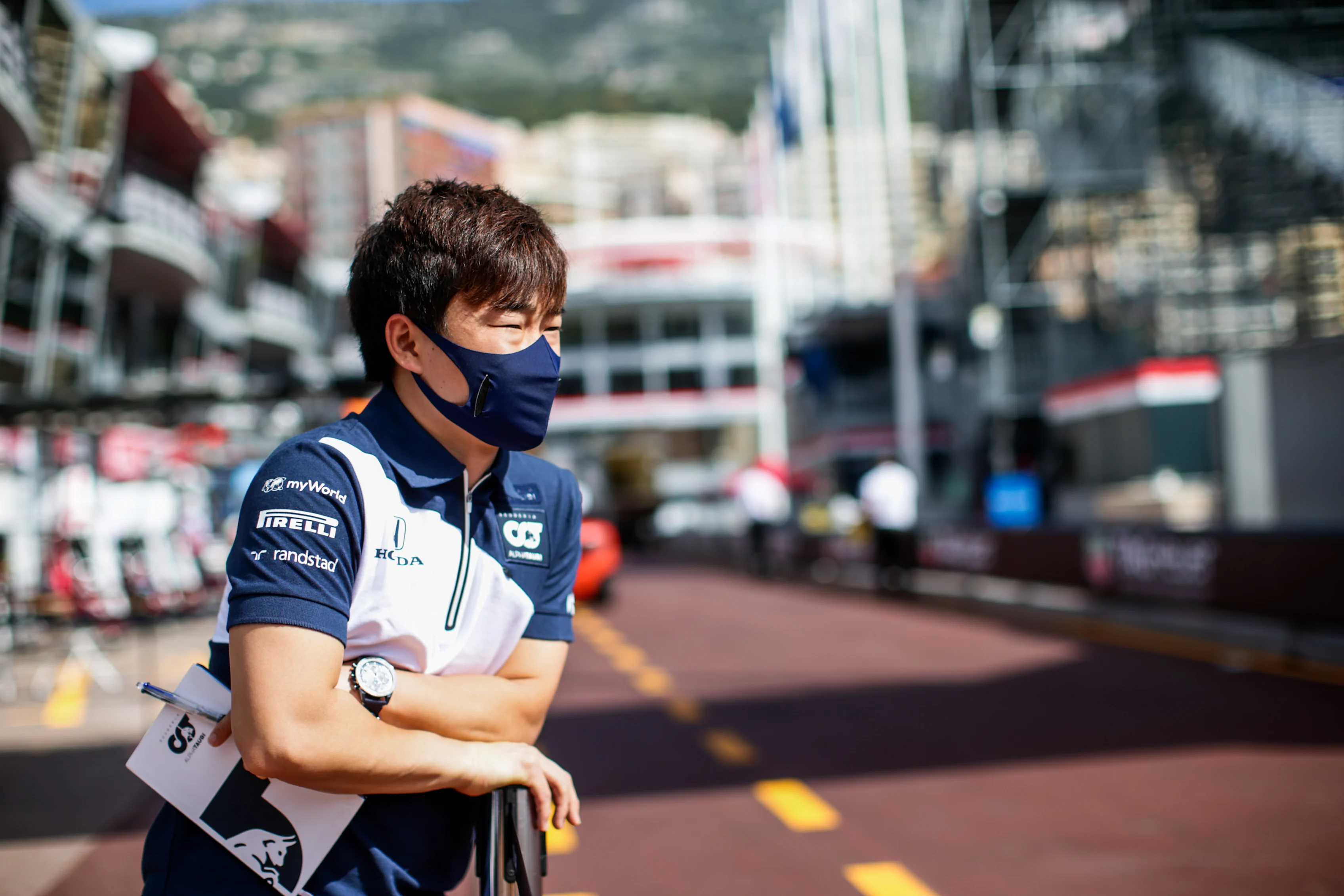 MONTE-CARLO, MONACO - MAY 19: Yuki Tsunoda of Scuderia AlphaTauri and Japan  during previews ahead