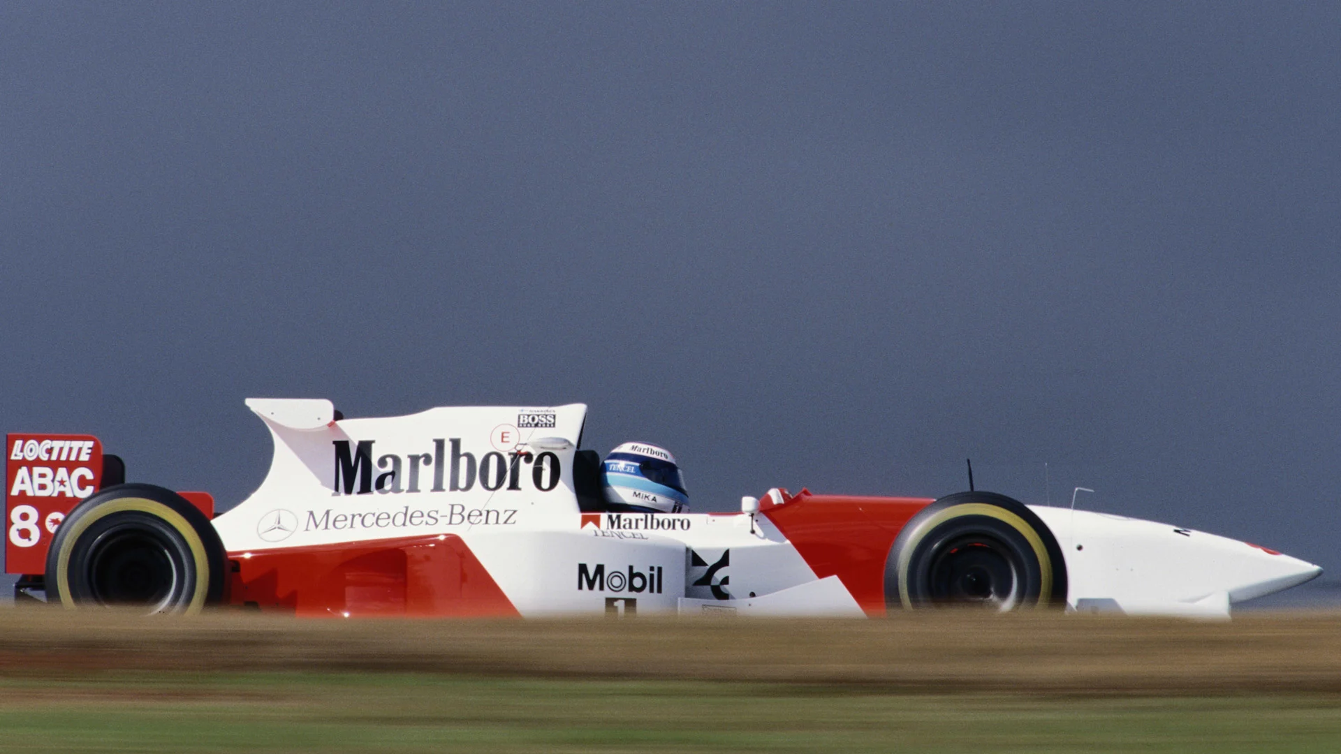 Mika Hakkinen drives the #8 Marlboro McLaren Mercedes McLaren MP4-10 Mercedes 3.0 V10 during the