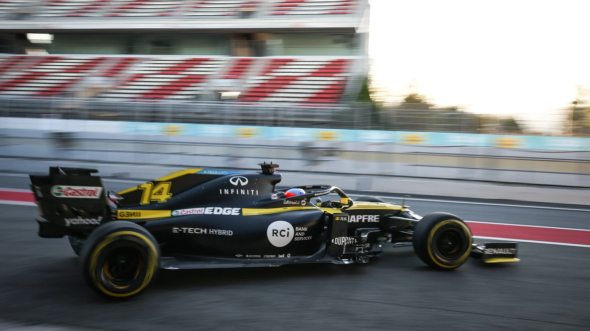 Fernando Alonso tests the R.S.20 at Barcelona on October 13