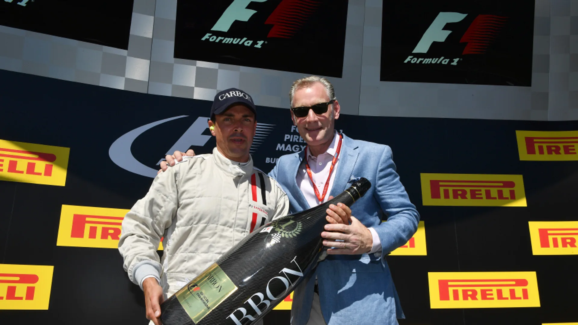 From left, Alexandre Mea, CEO of Champagne Carbon, and Sean	 Bratches, Managing Director,