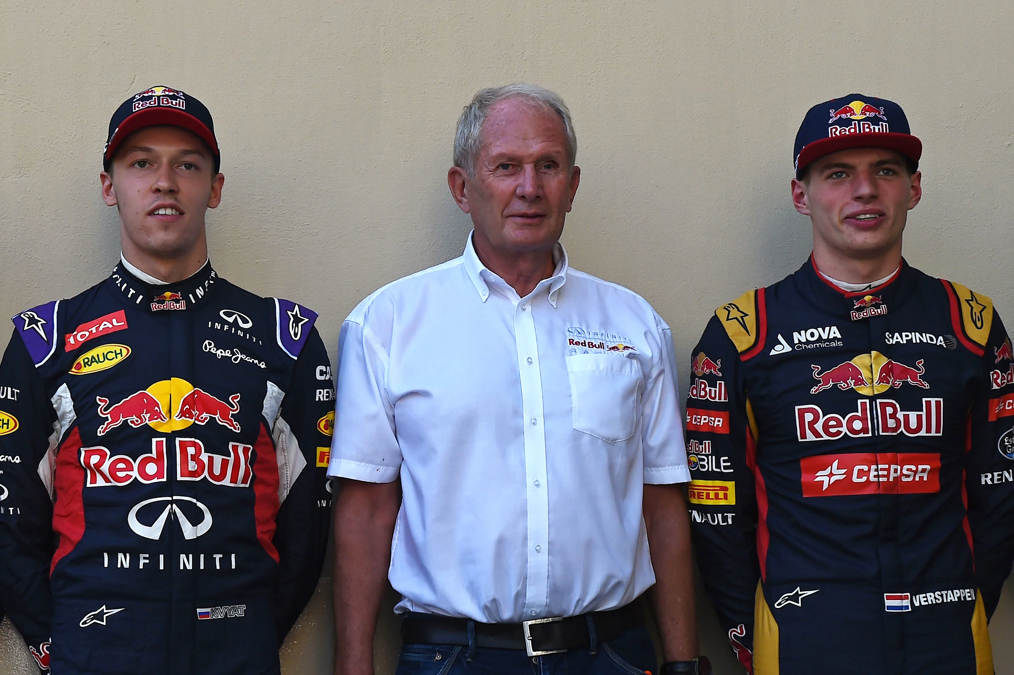www.sutton-images.com Dr Helmut Marko (AUT) Red Bull Motorsport Consultant with Daniil Kvyat