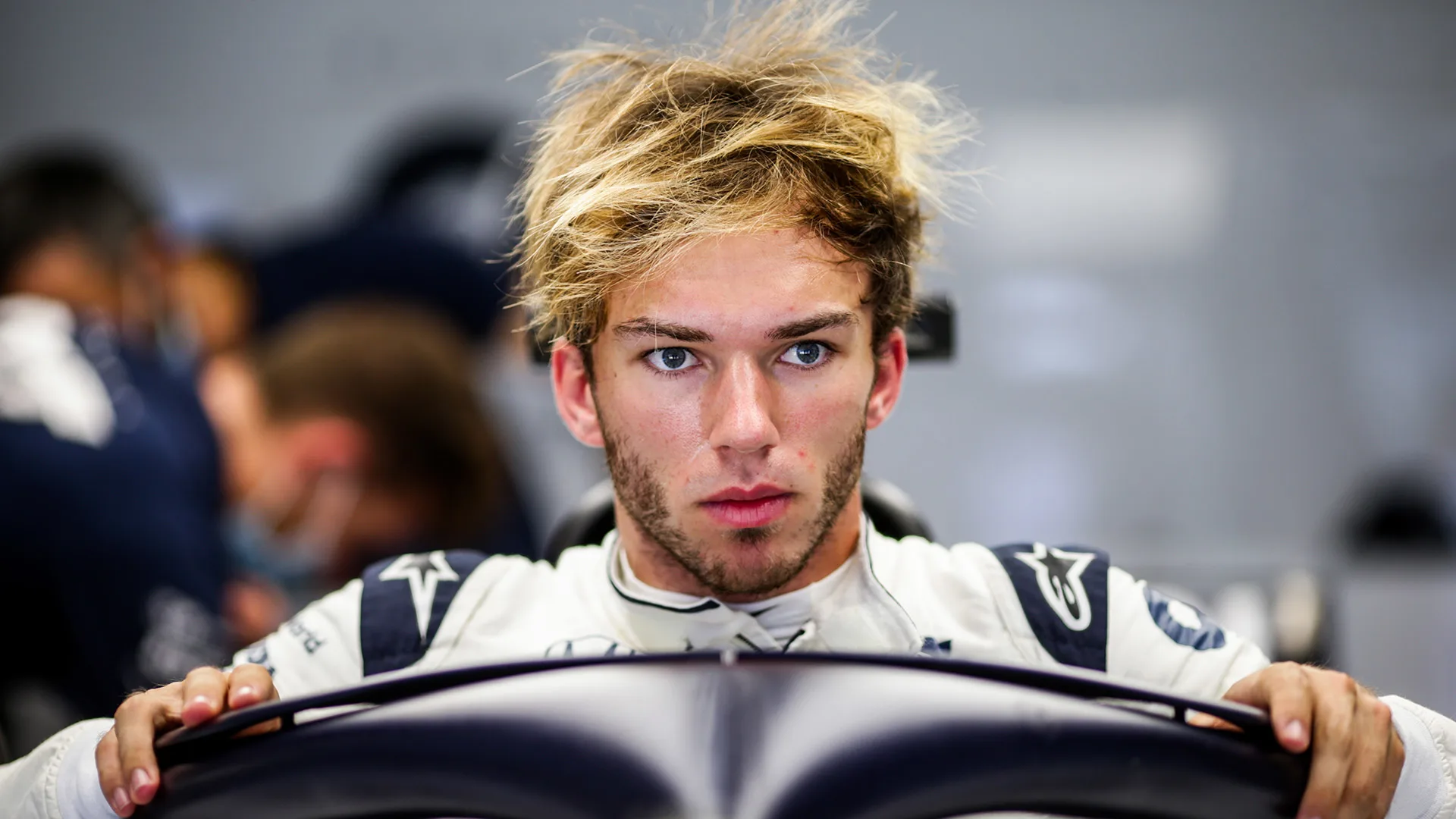 BARCELONA, SPAIN - AUGUST 15:Pierre Gasly of Scuderia AlphaTauri and France during final practice