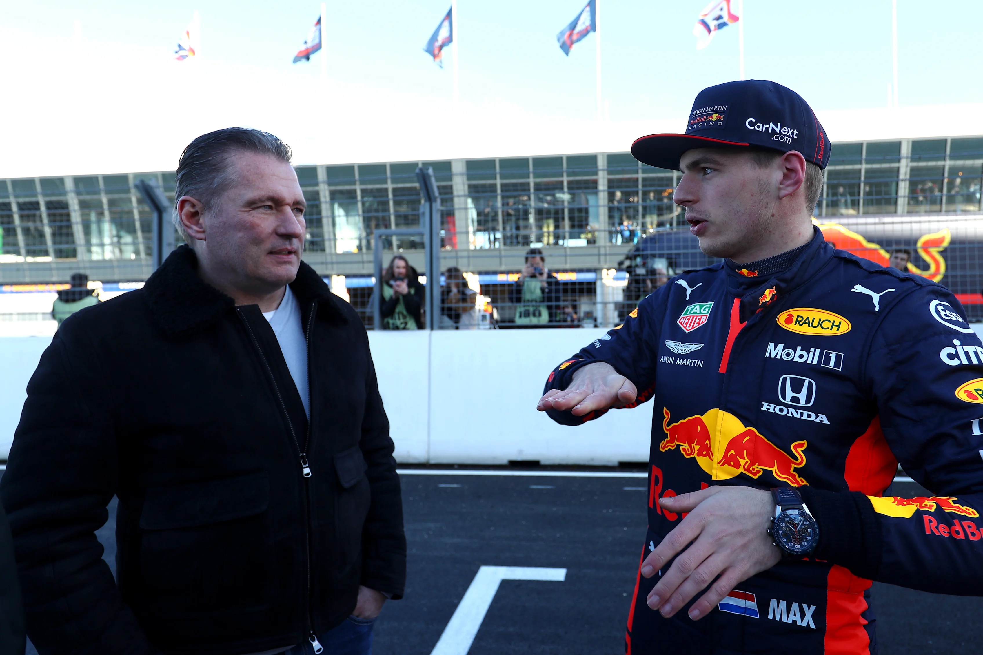 ZANDVOORT, NETHERLANDS - MARCH 04: Max Verstappen of Red Bull Racing is pictured speaking to his