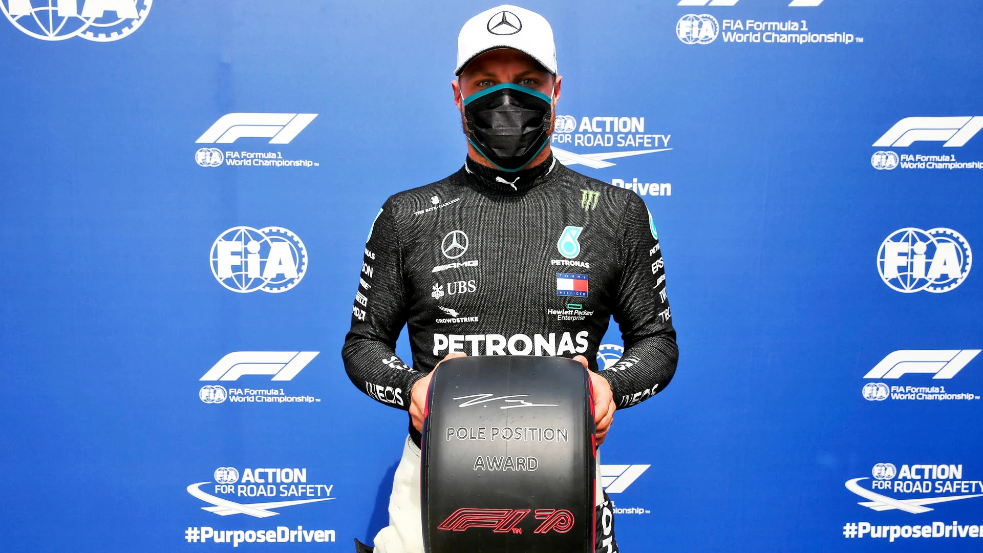 SILVERSTONE, UNITED KINGDOM - AUGUST 08: Pole Sitter Valtteri Bottas, Mercedes-AMG Petronas F1 with
