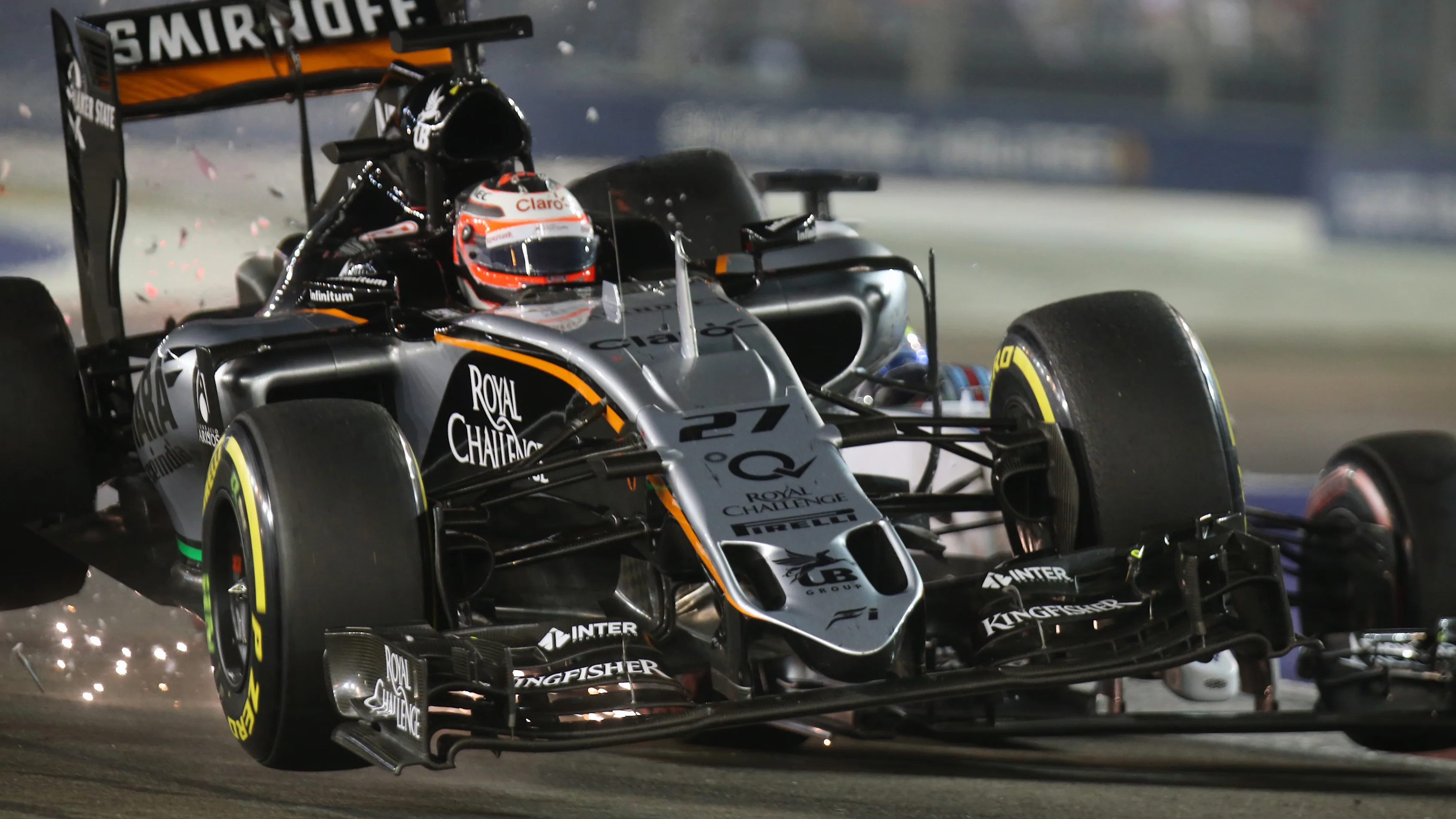 www.sutton-images.com Nico Hulkenberg (GER) Force India VJM08 and Felipe Massa (BRA) Williams