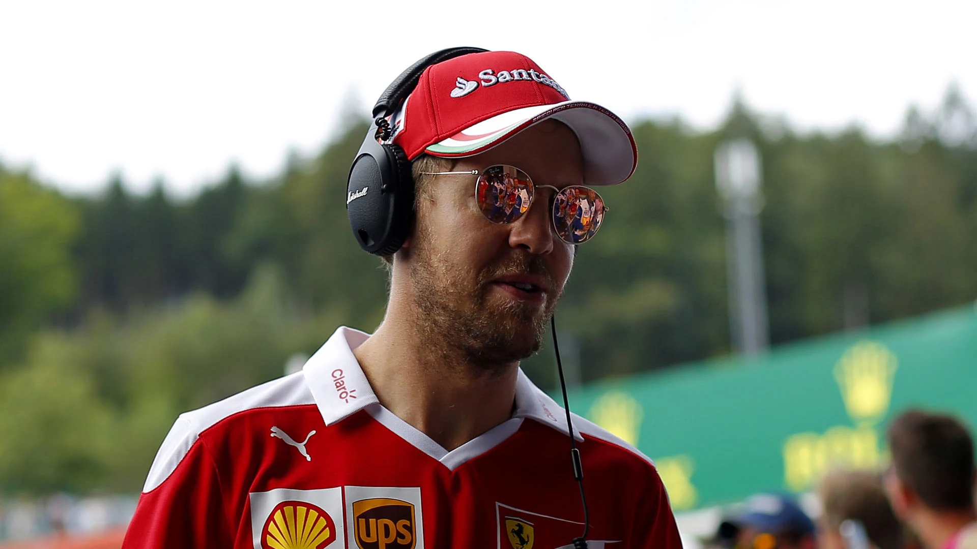 www.sutton-images.com Sebastian Vettel (GER) Ferrari on the drivers parade at Formula One World