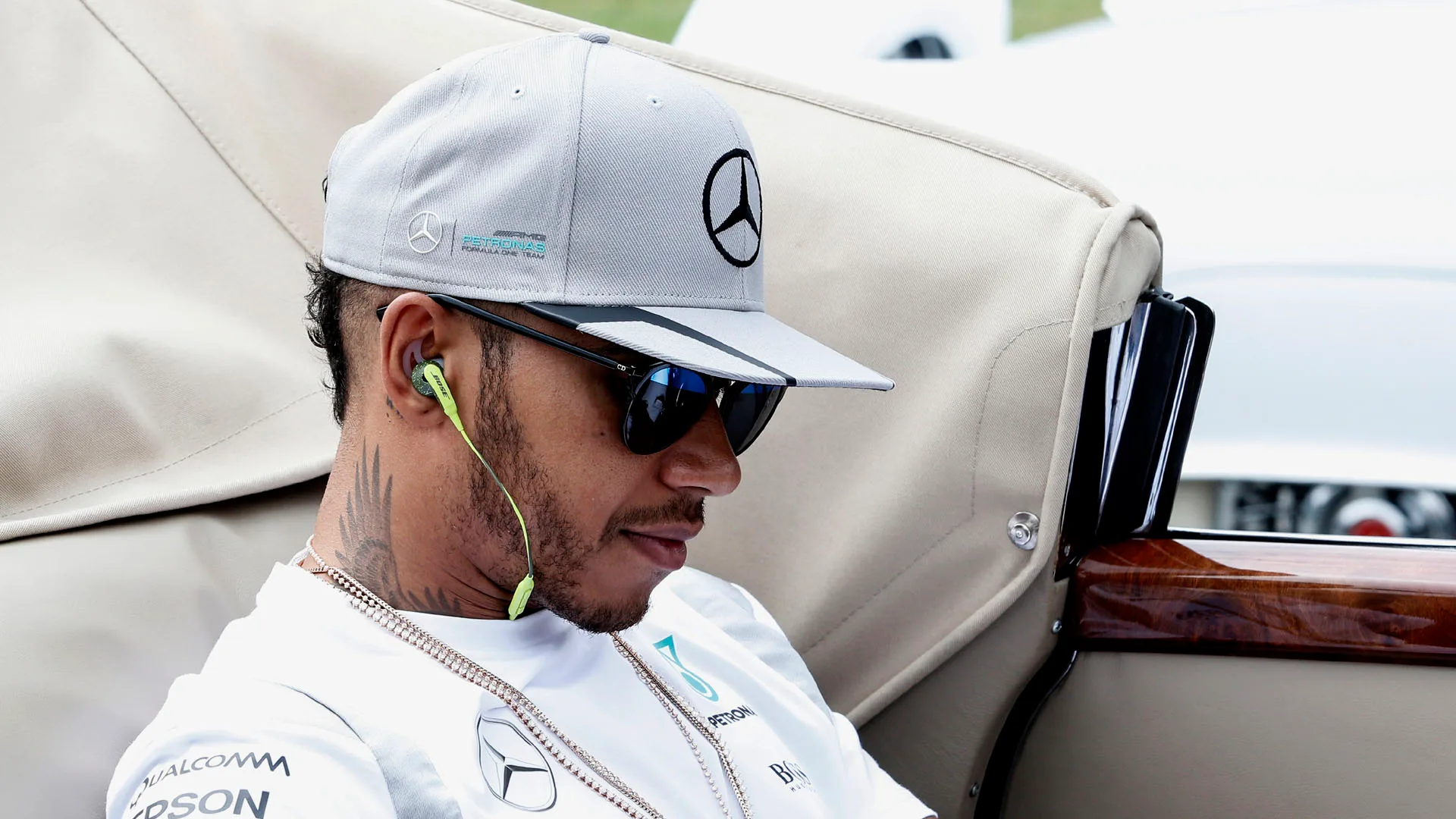 www.sutton-images.com Lewis Hamilton (GBR) Mercedes AMG F1 on the drivers parade at Formula One