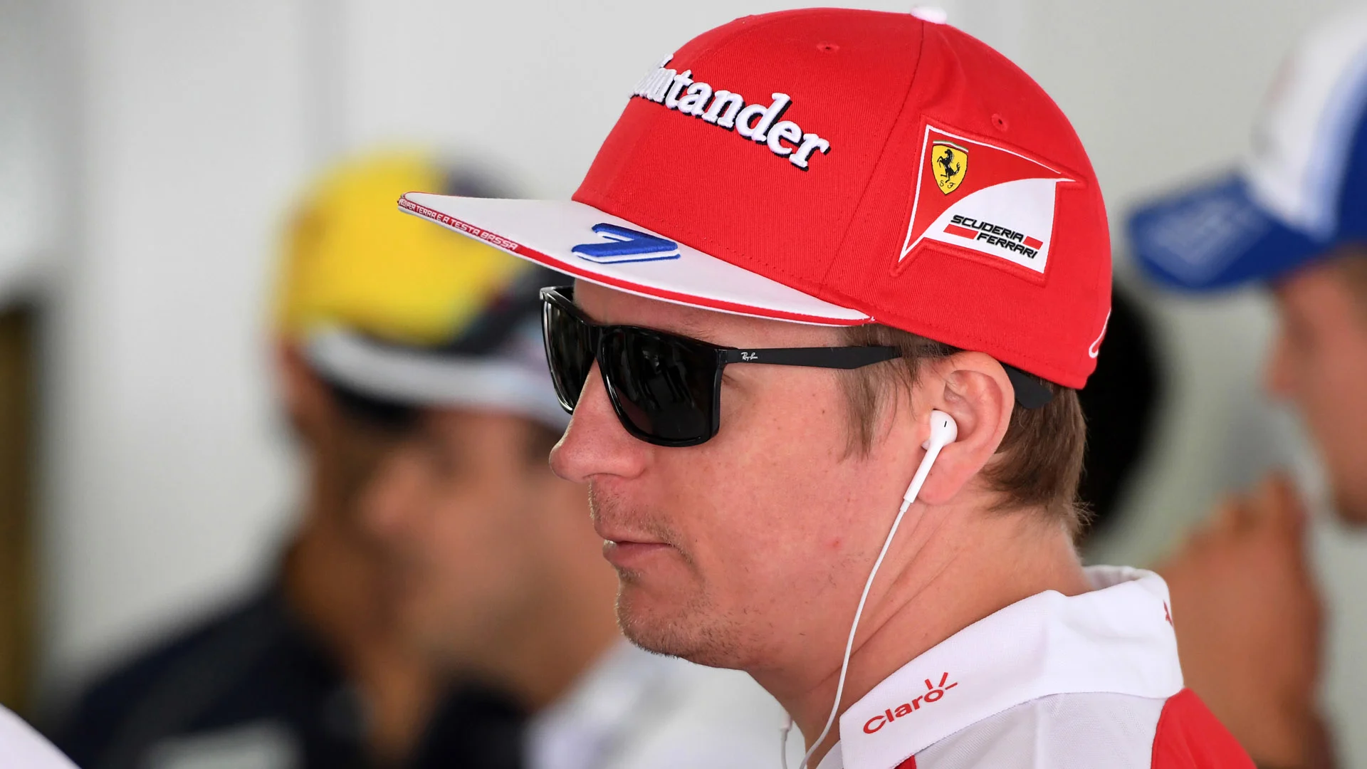 www.sutton-images.com Kimi Raikkonen (FIN) Ferrari on the drivers parade at Formula One World