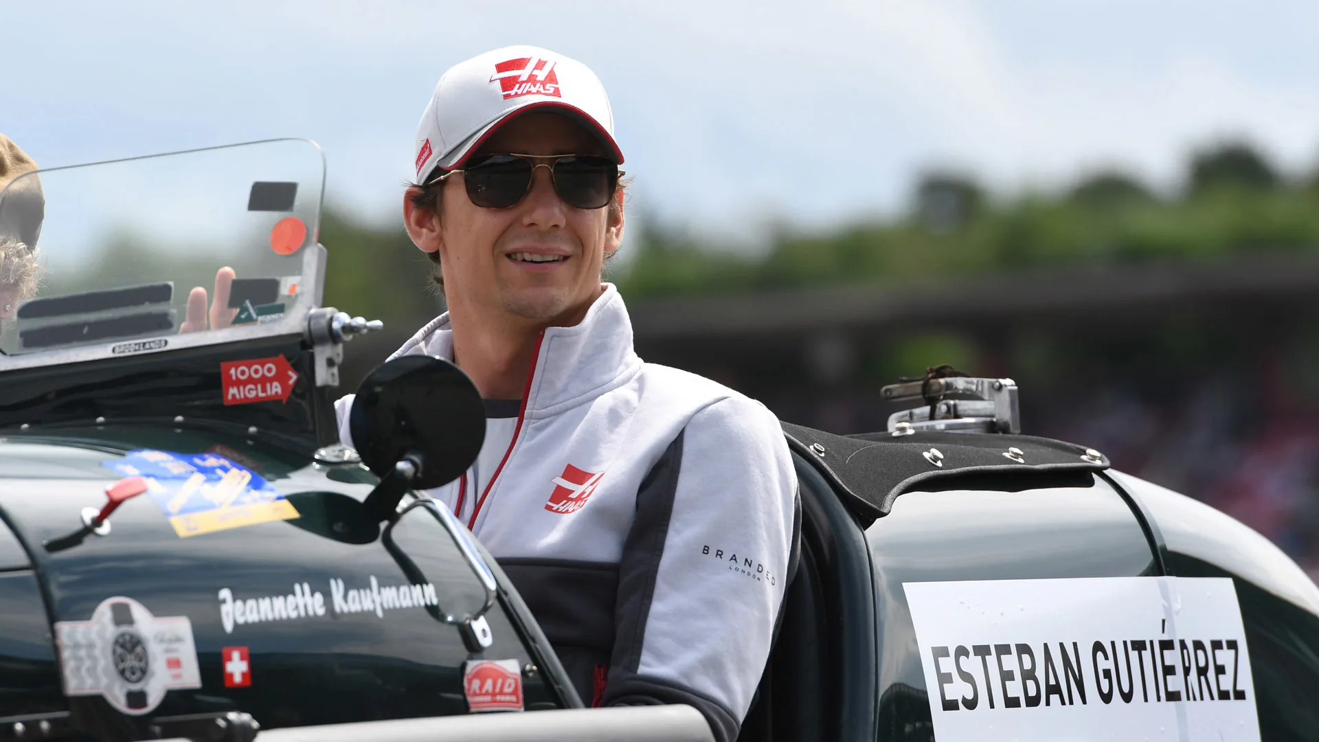 www.sutton-images.com Esteban Gutierrez (MEX) Haas F1 on the drivers parade at Formula One World