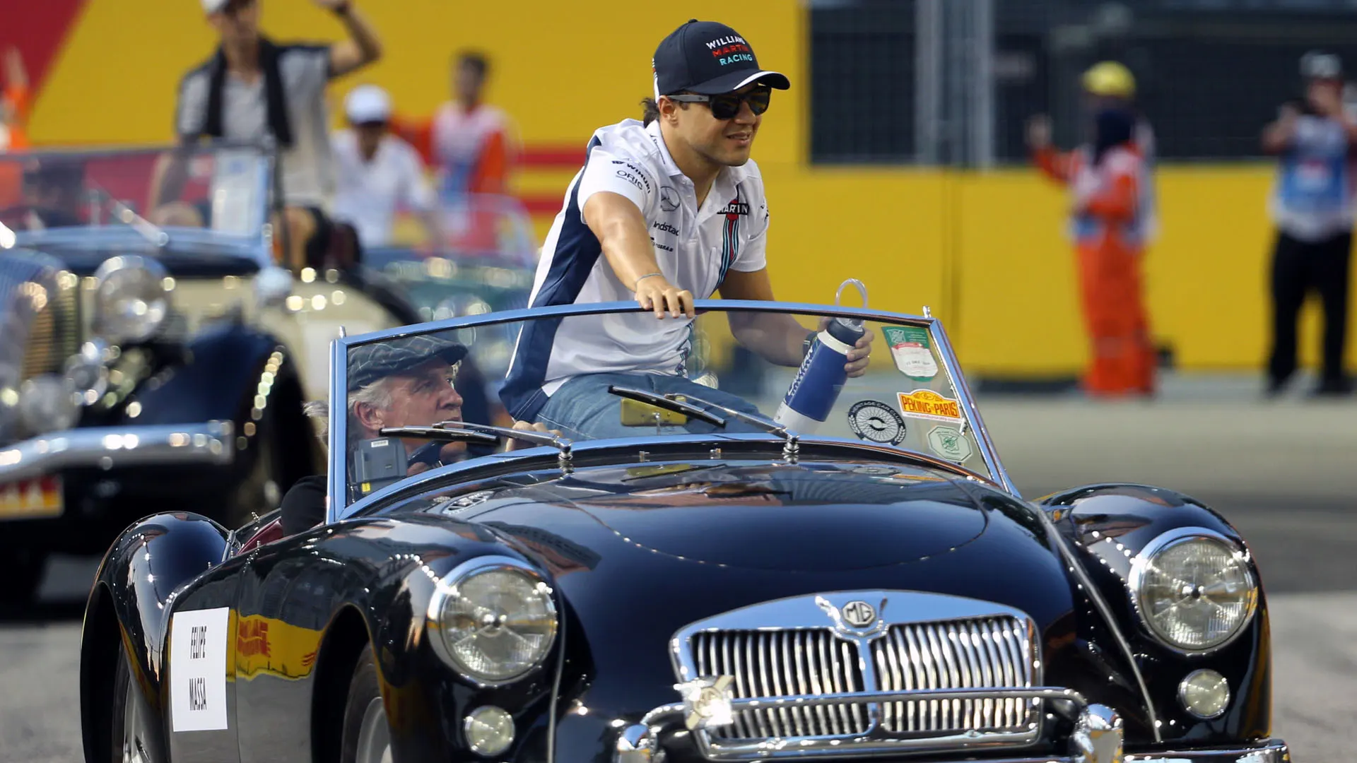 www.sutton-images.com Felipe Massa (BRA) Williams on the drivers parade at Formula One World