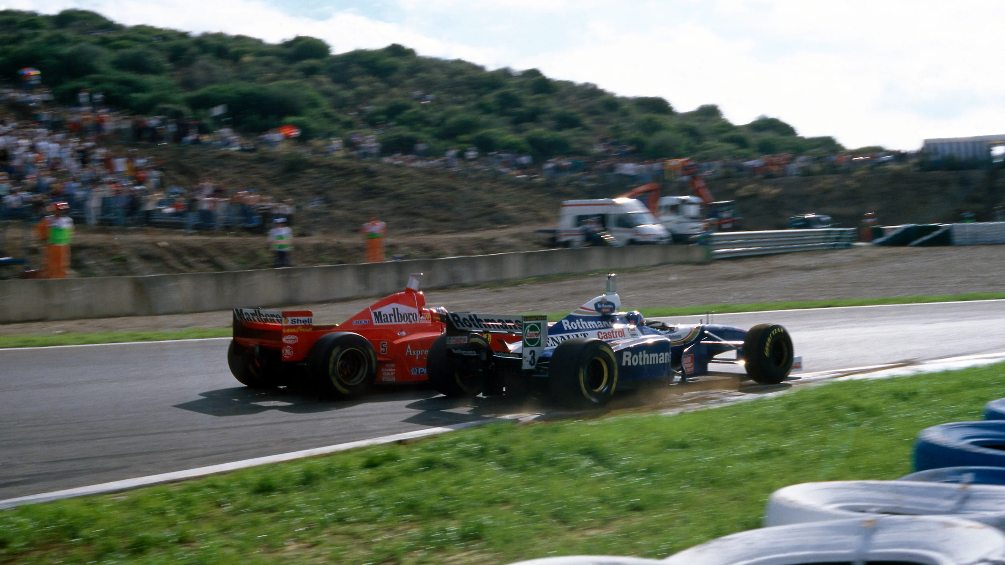 Jerez, Spain.
24-26 October 1997.
The moment the Drivers World Championship was decided, when