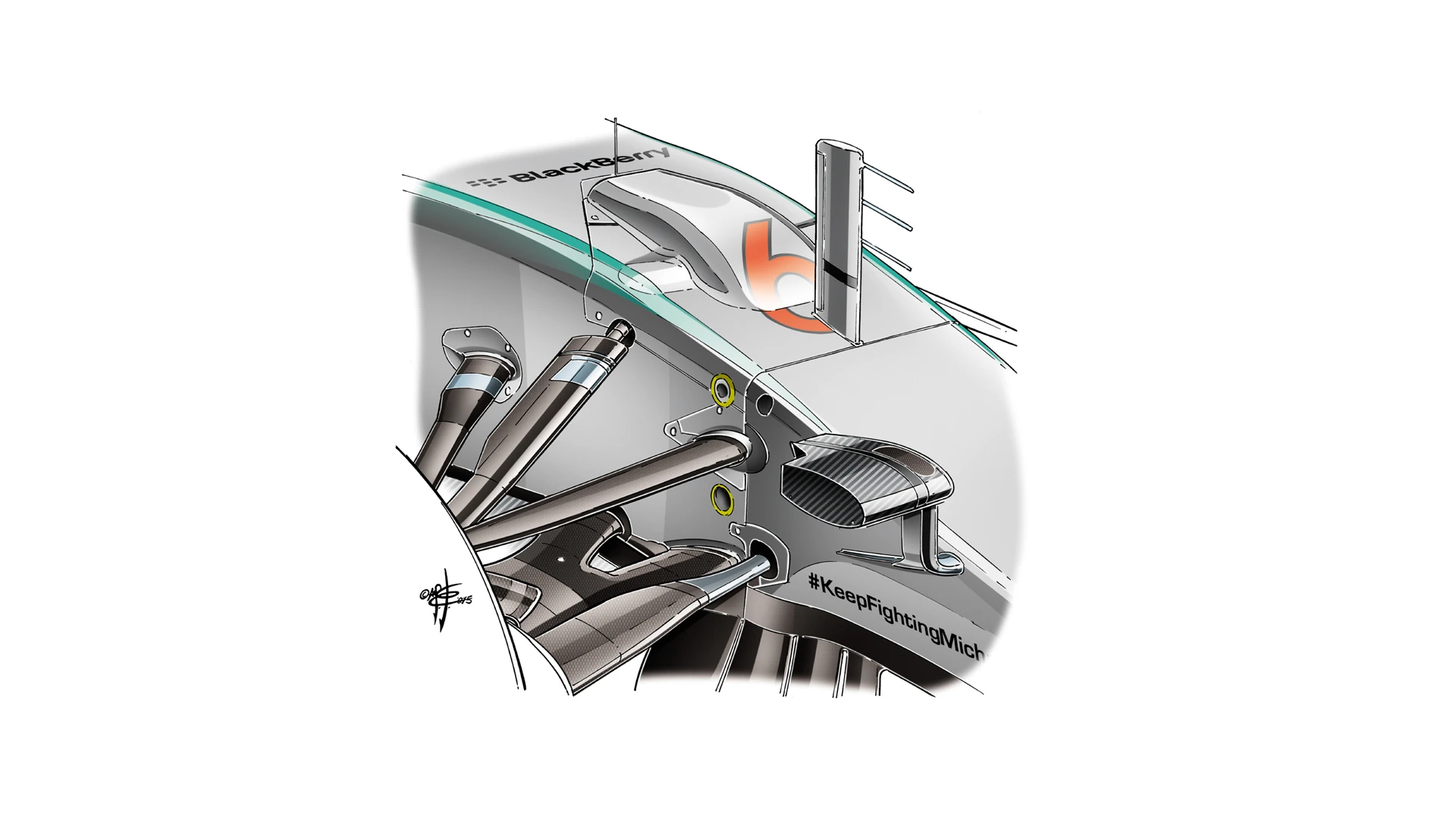 Mercedes F1 W06 Hybrid - mystery 'S-duct'