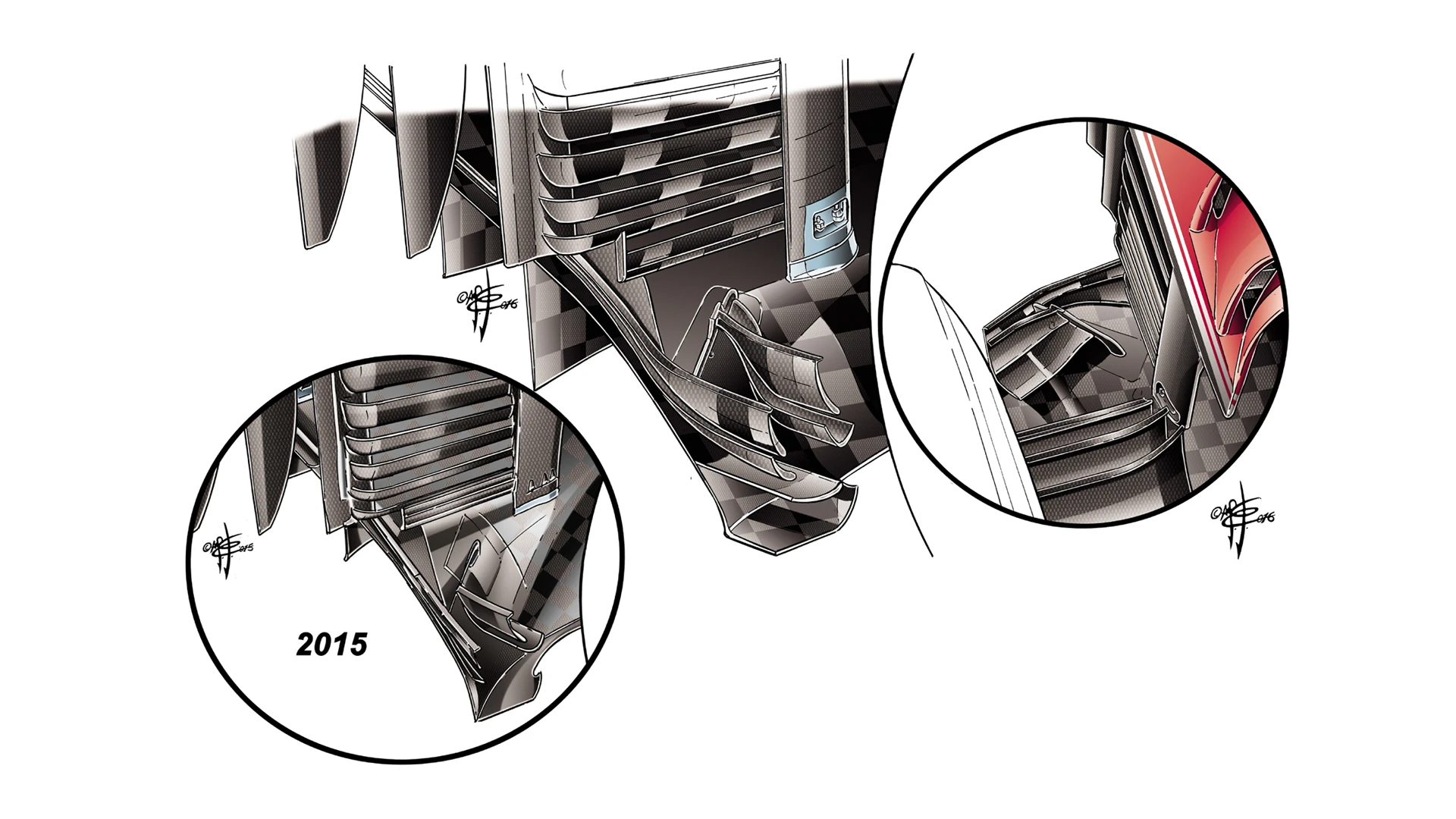 Ferrari SF16-H - rear diffuser updates