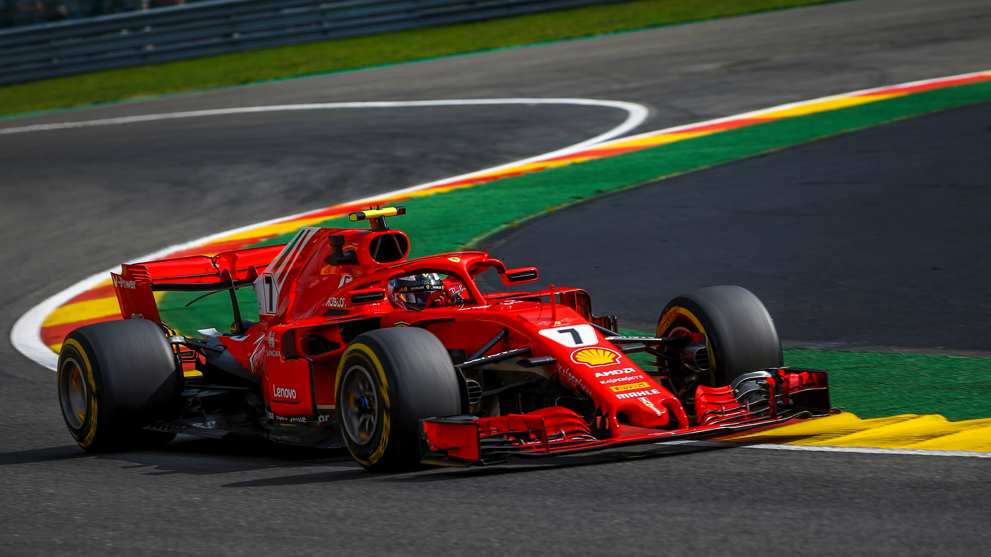 SPA-FRANCORCHAMPS, BELGIUM - AUGUST 24: Kimi Raikkonen, Ferrari SF71H during the Belgian GP at