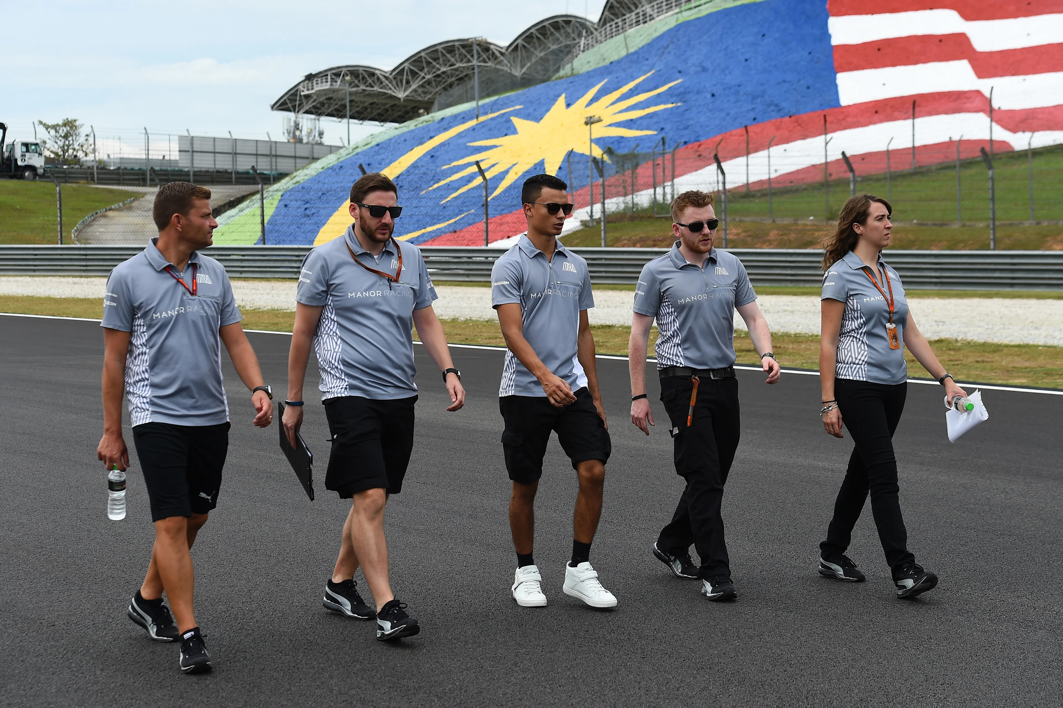 www.sutton-images.com Pascal Wehrlein (GER) Manor Racing walks the track at Formula One World