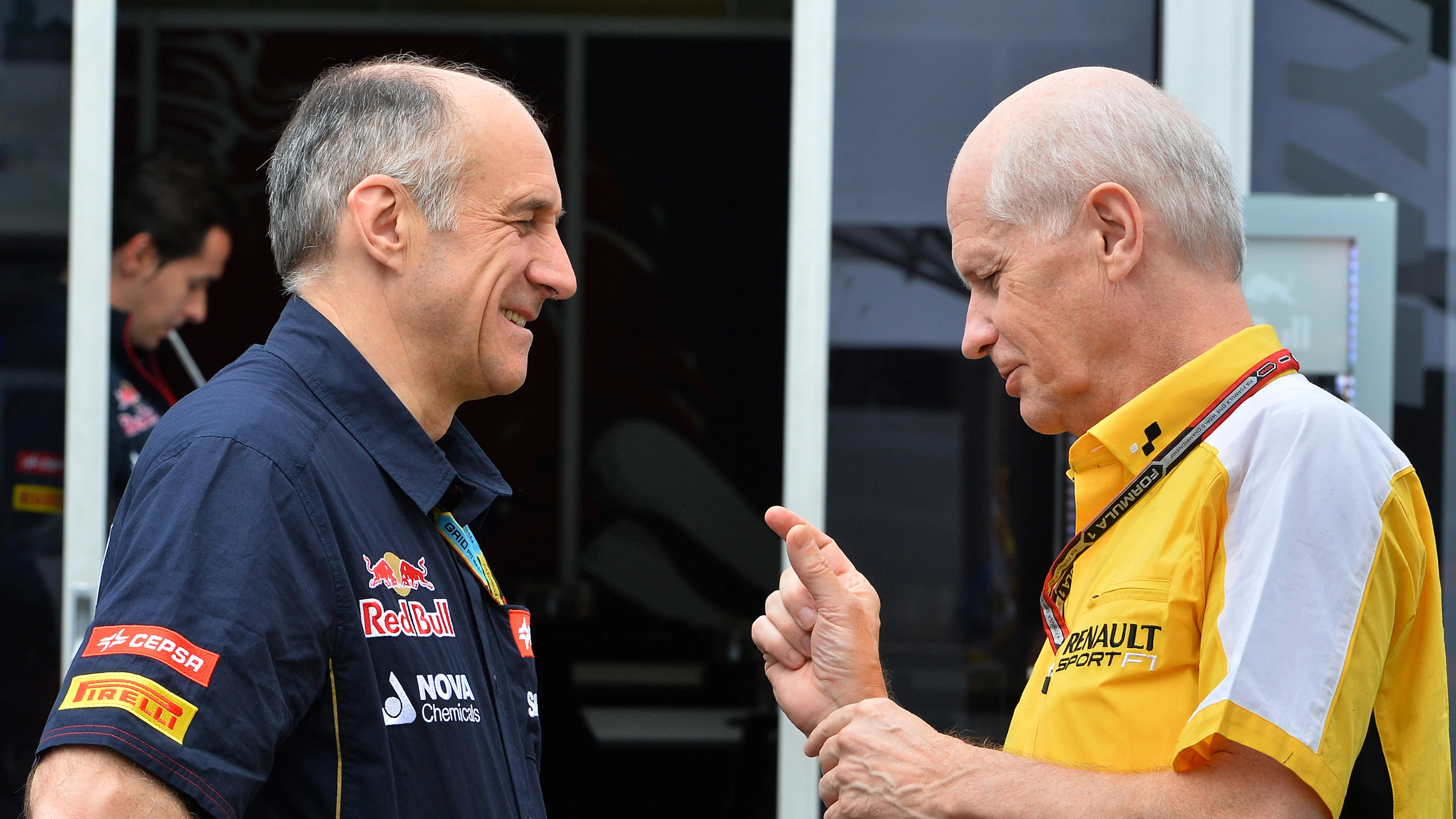 Franz Tost (AUT) Scuderia Toro Rosso Team Principal and Jean-Michel Jalinier (FRA) Renault