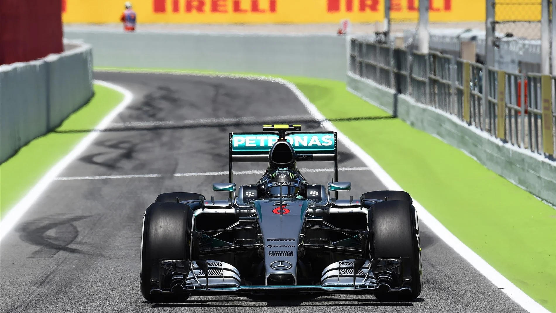 Nico Rosberg (GER) Mercedes AMG F1 W06 enters parc ferme at Formula One World Championship, Rd5, Spanish Grand Prix Qualifying, Barcelona, Spain, Saturday 9 May 2015. © Sutton Motorsport Images