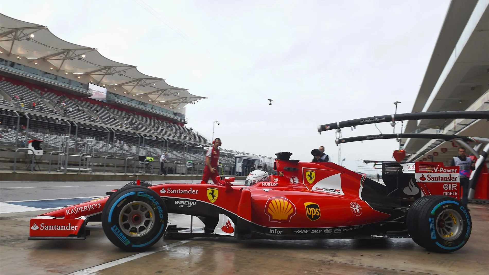 Sebastian Vettel (GER) Ferrari SF15-T at Formula One World Championship, Rd16, United States  Grand Prix, Practice, Austin, Texas, USA, Friday 23 October 2015. © Sutton Motorsport Images