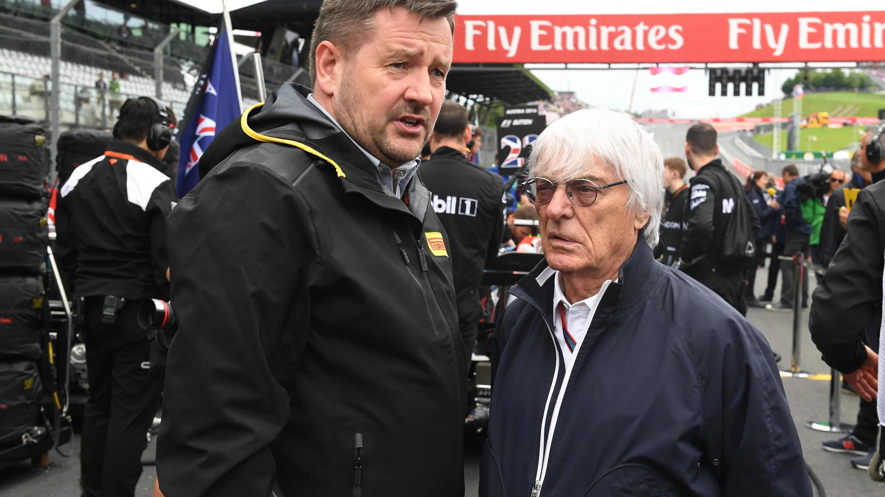 Bernie Ecclestone (GBR) CEO Formula One Group (FOM) and Paul Hembery (GBR) Pirelli Motorsport
