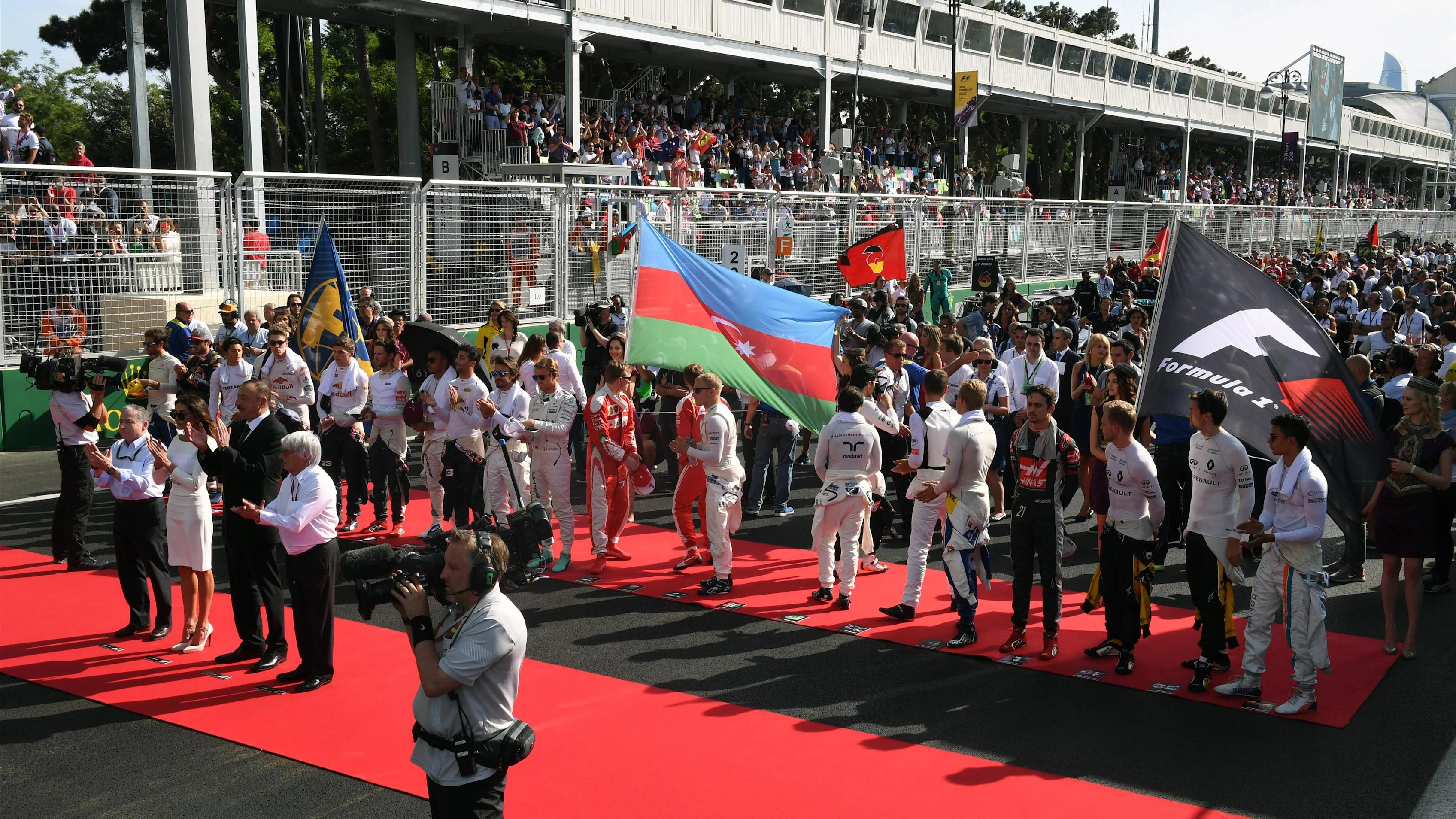 National Anthem is observed on the grid at Formula One World Championship, Rd8, European Grand