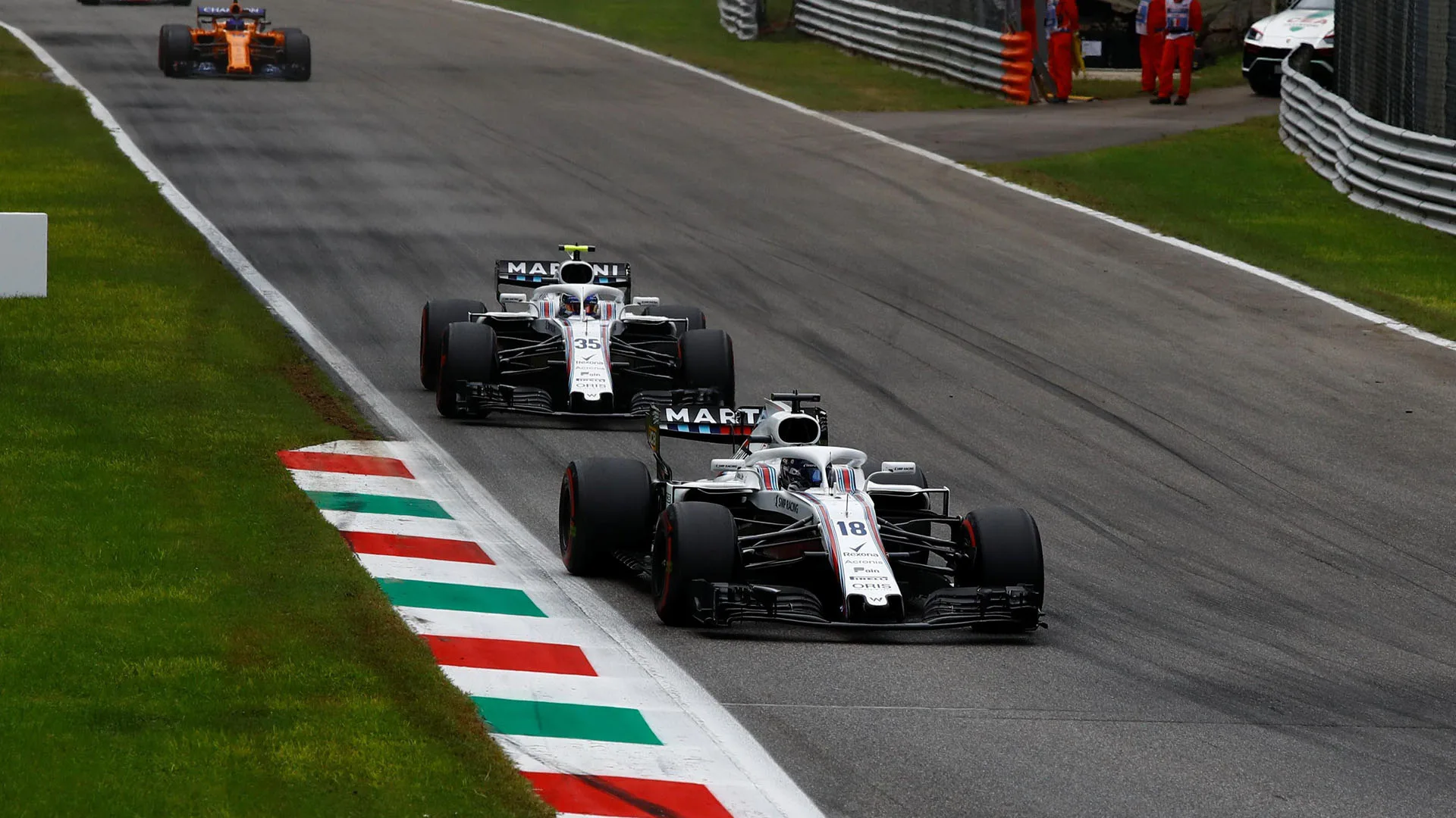 Lance Stroll, Williams FW41 and Sergey Sirotkin, Williams FW41 at Formula One World Championship,