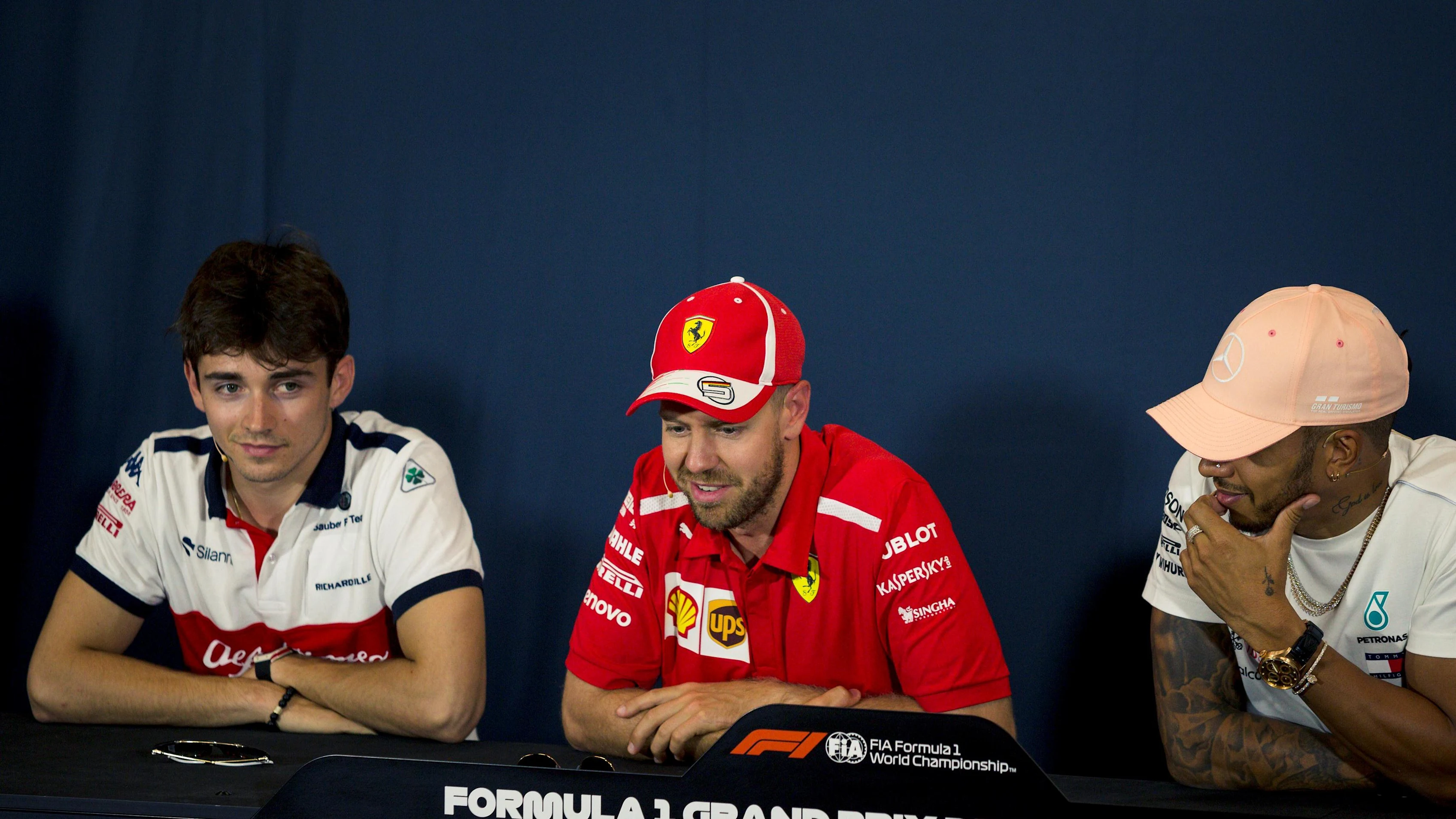 Leclerc (MON) Alfa Romeo Sauber F1 Team, Vettel (GER) Ferrari and Hamilton (GBR) Mercedes-AMG F1 at Formula One World Championship, Rd6, Monaco Grand Prix, Preparations, Monte-Carlo, Monaco, Wednesday 23 May 2018. © Manuel Goria/Sutton Images