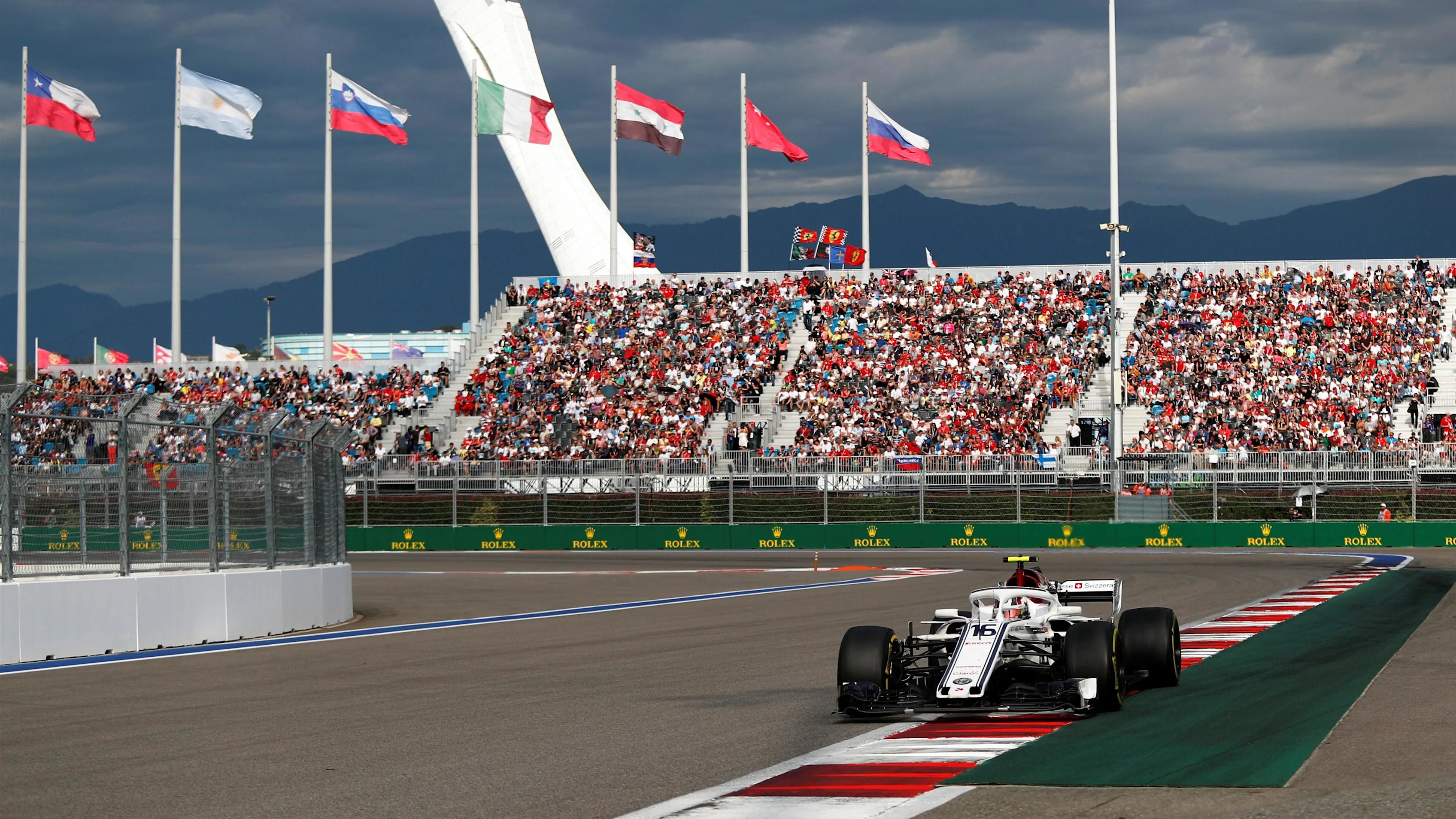 Charles Leclerc, Alfa Romeo Sauber C37 at Formula One World Championship, Rd16, Russian Grand Prix, Race, Sochi Autodrom, Sochi, Krasnodar Krai, Russia, Sunday 30 September 2018.