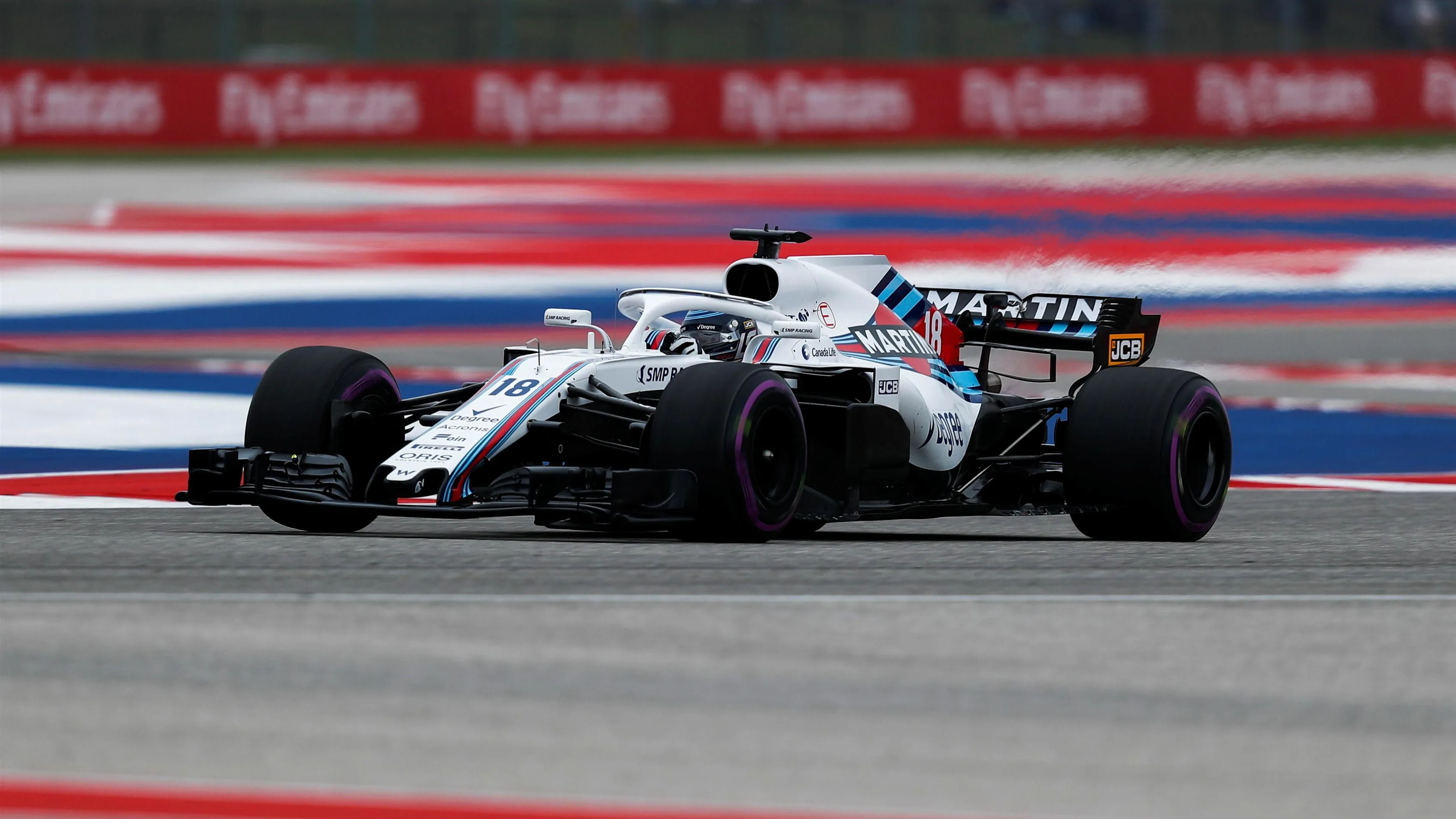 Lance Stroll, Williams FW41 at Formula World Championship, Rd18, United States Grand Prix, Qualifying, Circuit of the Americas, Austin, Texas, USA, Saturday 20 October 2018.