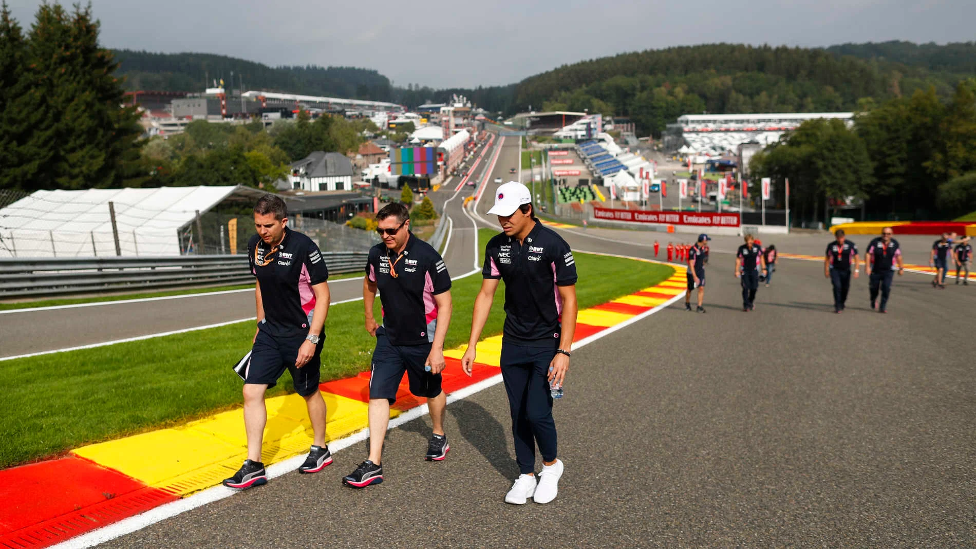SPA-FRANCORCHAMPS, BELGIUM - AUGUST 29: Lance Stroll, Racing Point, walks the track during the