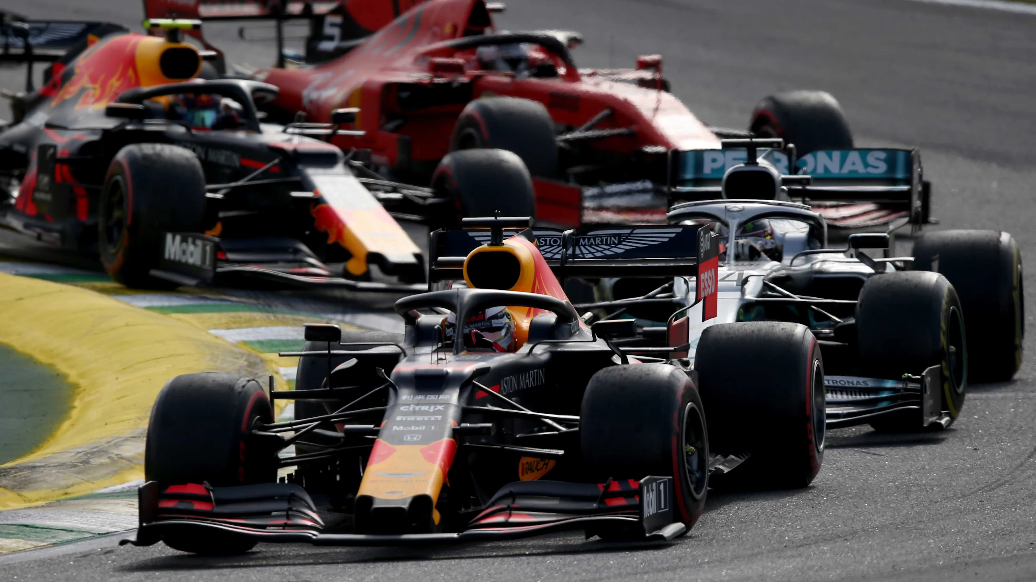 SAO PAULO, BRAZIL - NOVEMBER 17: Max Verstappen of the Netherlands driving the (33) Aston Martin