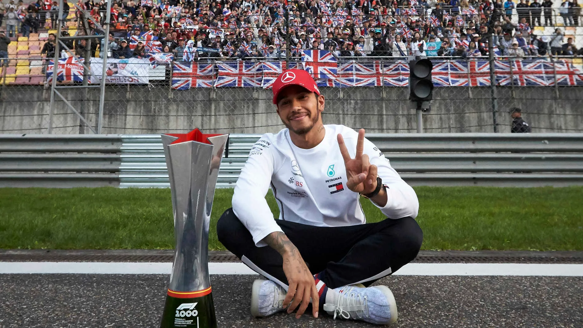 SHANGHAI INTERNATIONAL CIRCUIT, CHINA - APRIL 14: Lewis Hamilton, Mercedes AMG F1, 1st position,