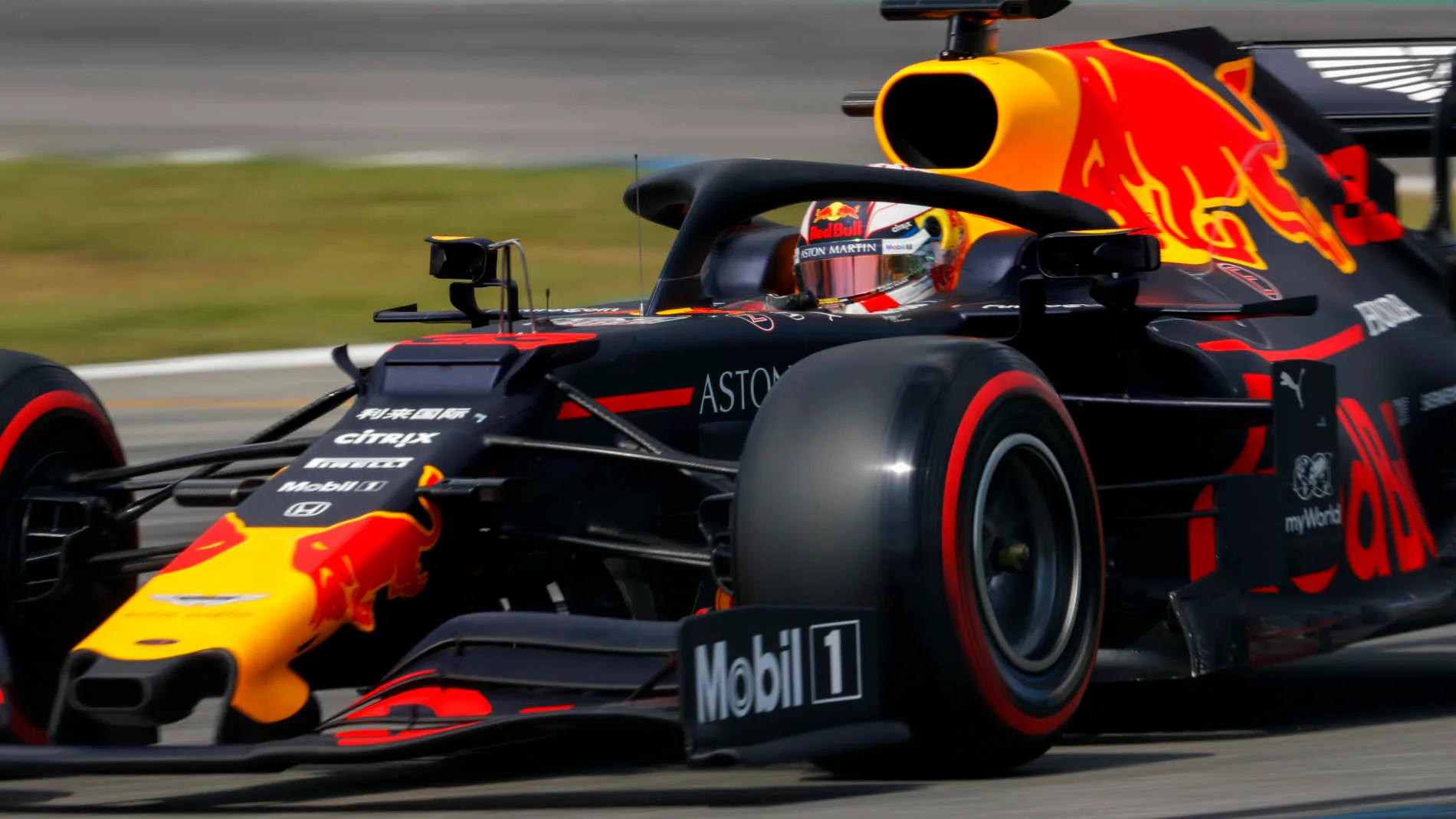 HOCKENHEIMRING, GERMANY - JULY 27: Max Verstappen, Red Bull Racing RB15 during the German GP at