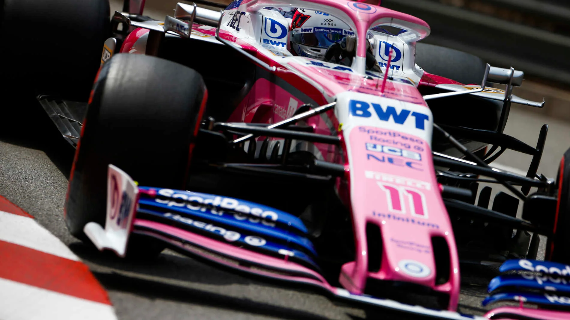 MONTE CARLO, MONACO - MAY 25: Sergio Perez, Racing Point RP19 during the Monaco GP at Monte Carlo