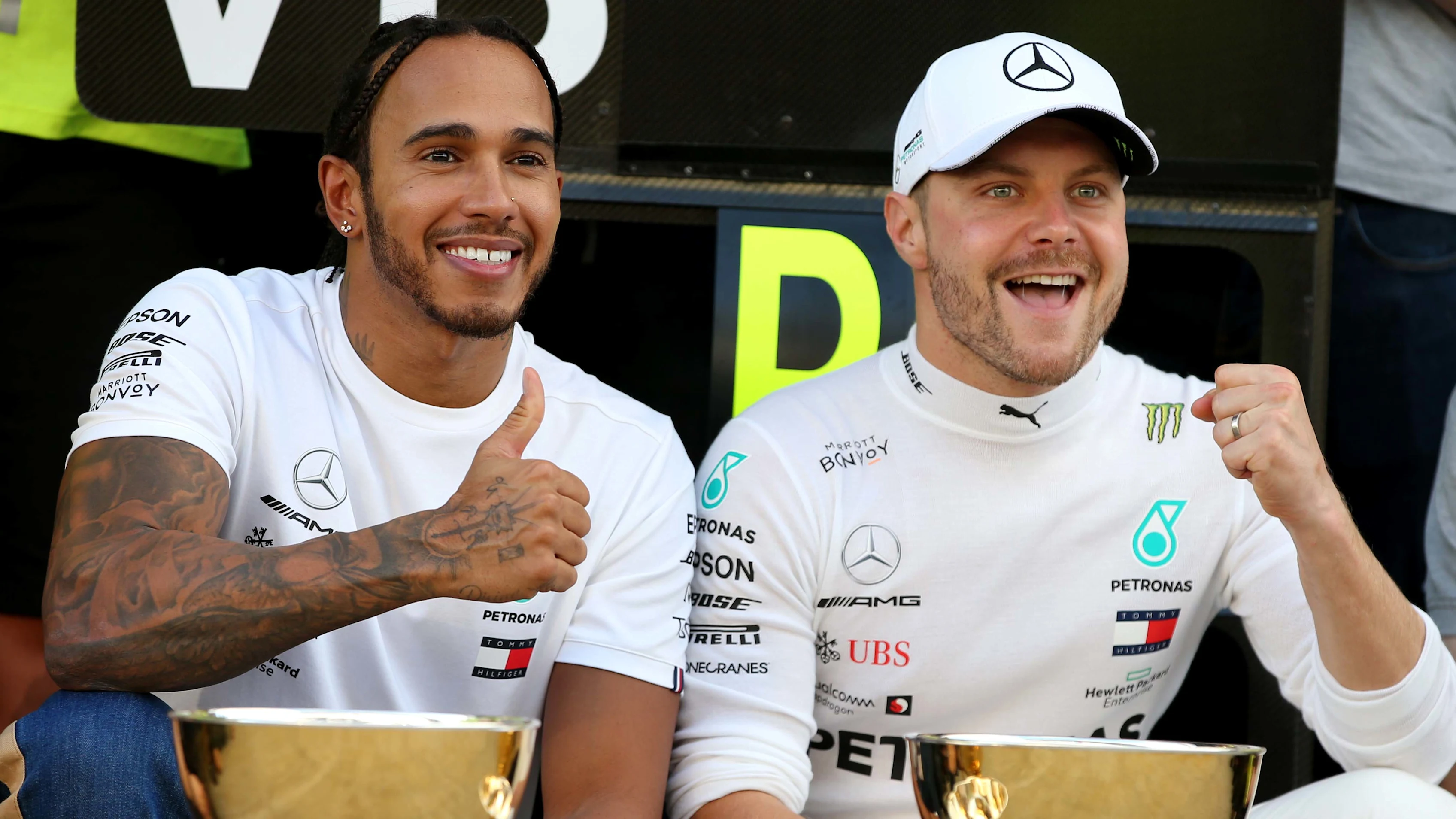 SOCHI, RUSSIA - SEPTEMBER 29: Race winner Lewis Hamilton of Great Britain and Mercedes GP and